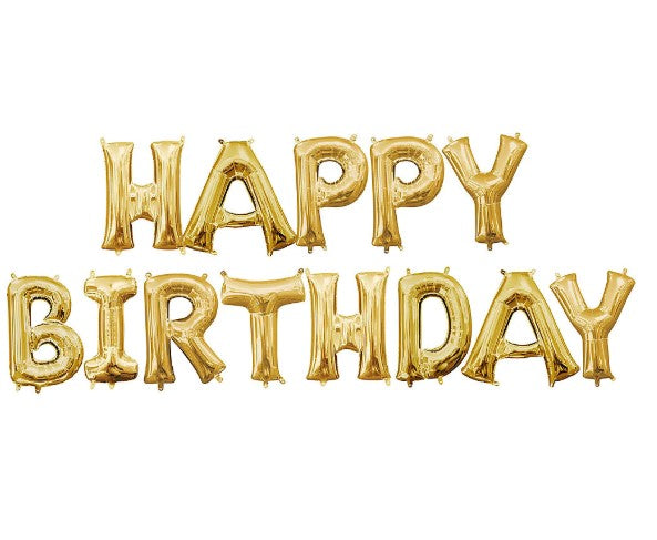 Happy Birthday Letter Foil Balloons - Decorative Party Supplies for Birthday Celebrations, Baby Showers & Special Events