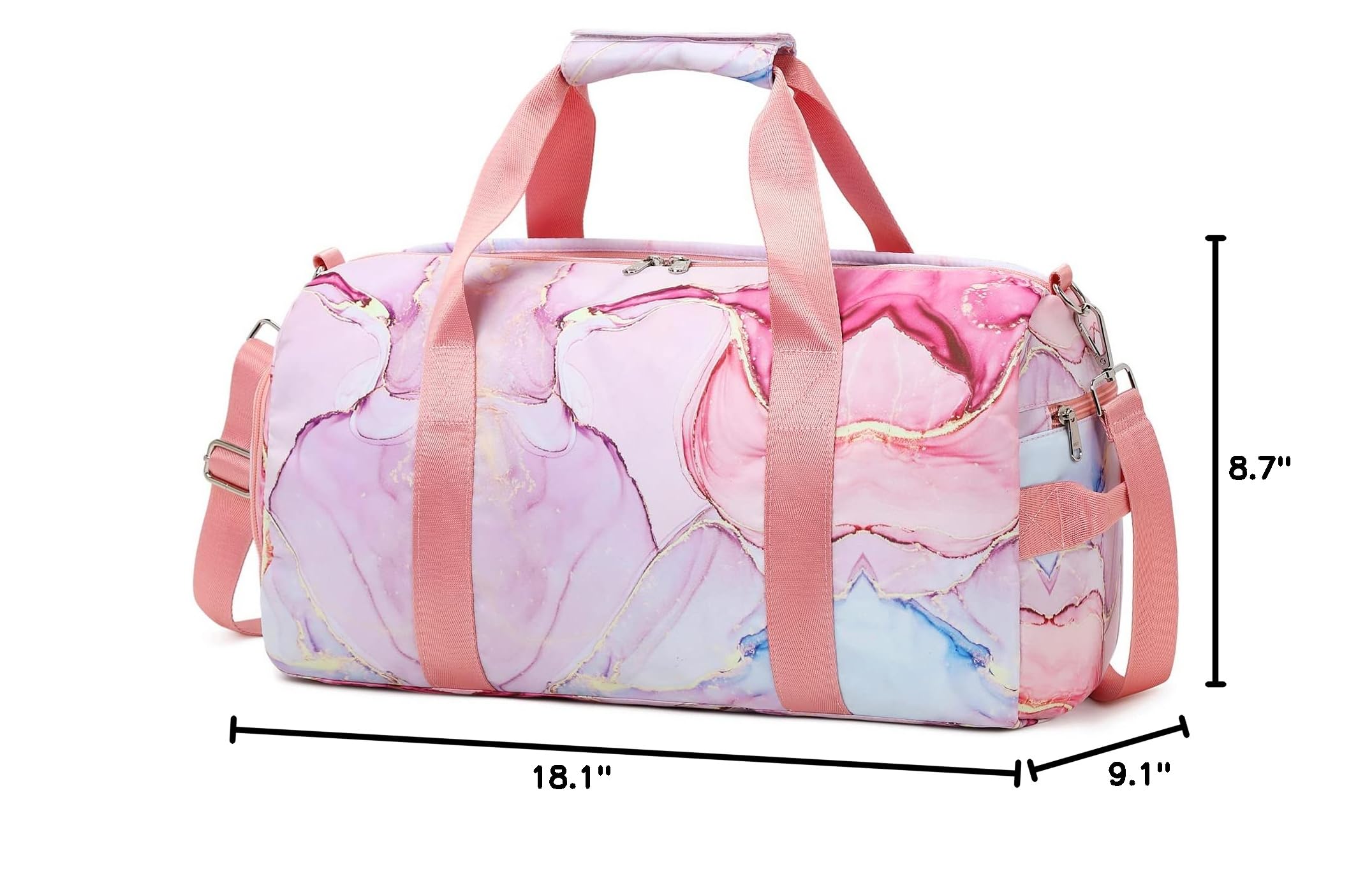 LOIDOU Women's Gym Bag - Small Duffle Bag for Girls & Women, Weekender Overnight Carry On Tote with Shoe Compartment & Wet Pocket - Perfect for Dance, Yoga, Travel & Sports