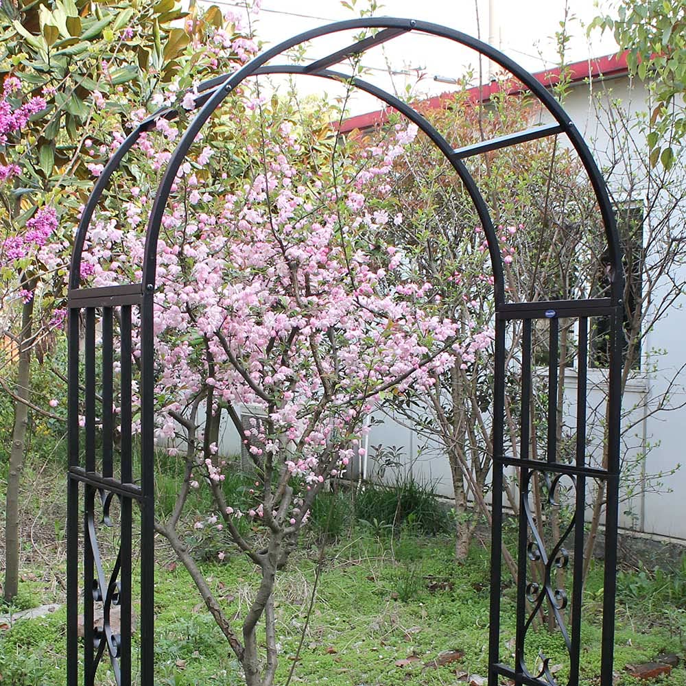 Heavy Duty Metal Garden Arbor - Sturdy Iron Wedding Arch for Climbing Plants, Roses & Vines | Outdoor Wedding Decor, Pergola Trellis Stand for Backyard, Patio & Garden Decoration