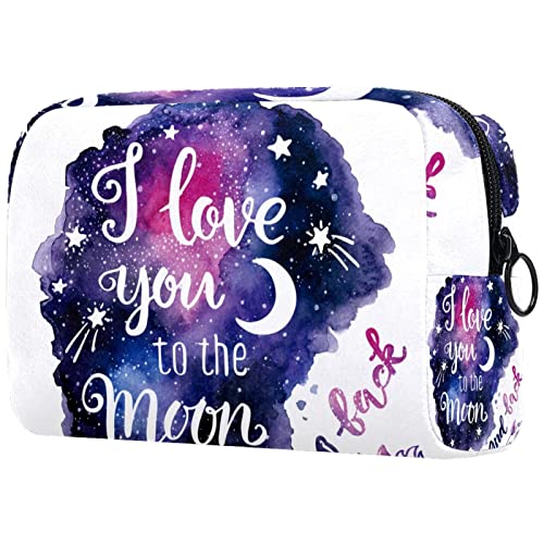Waterproof Travel Toiletry Bag for Women & Men - Cosmetic Makeup Organizer with Zipper, Moon Galaxy Design - Perfect for Vacation, Gym, Camping Essentials