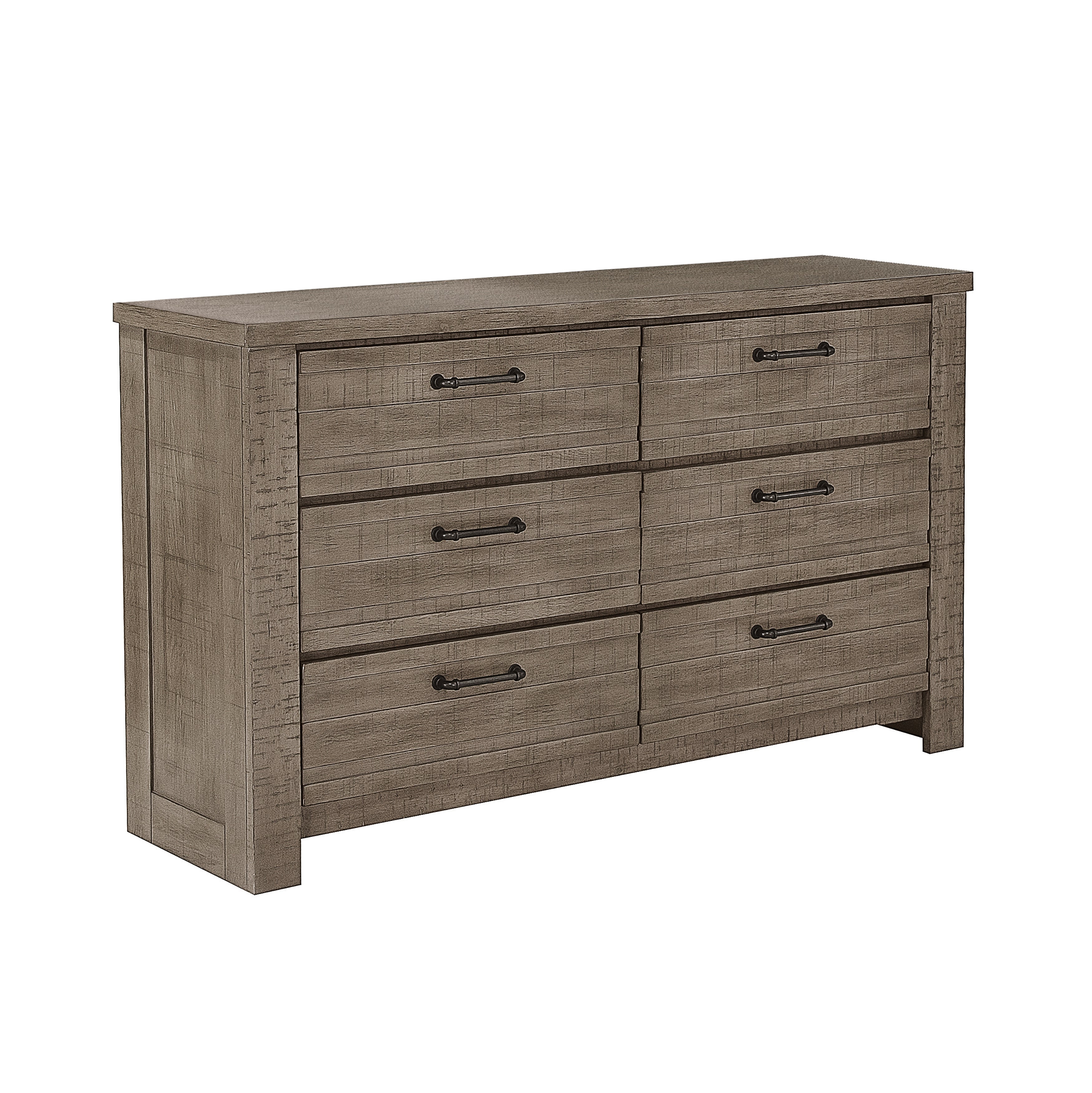 Sedona Transitional Medium Gray Wood Bedroom Set - Queen Size Bed, Nightstand & Dresser - Modern Farmhouse Bedroom Furniture for Master Bedroom or Guest Room
