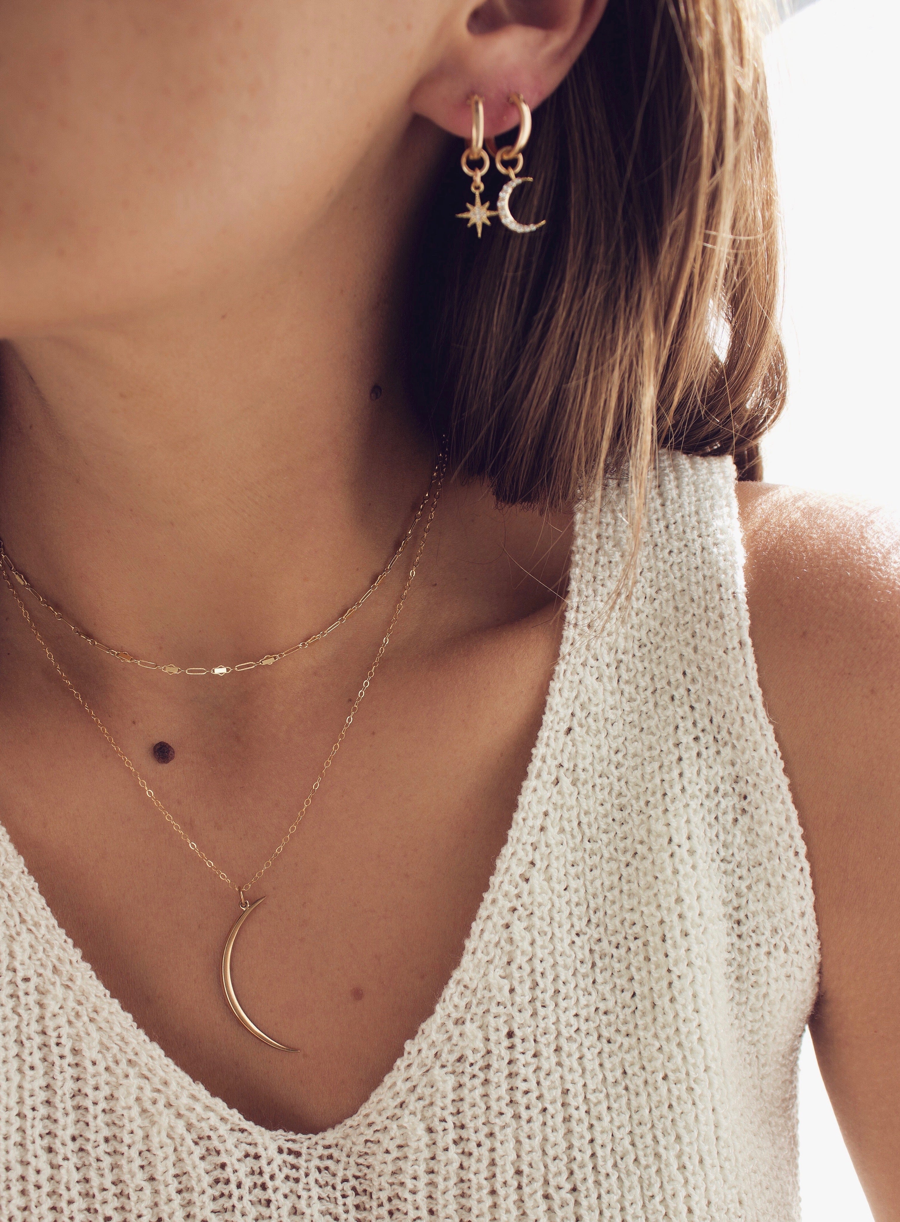 Celestial Star and Moon Hoop Earrings - Dainty Gold Hoops for Women, Trendy Celestial Jewelry for Everyday Wear, Perfect for Parties and Gifts