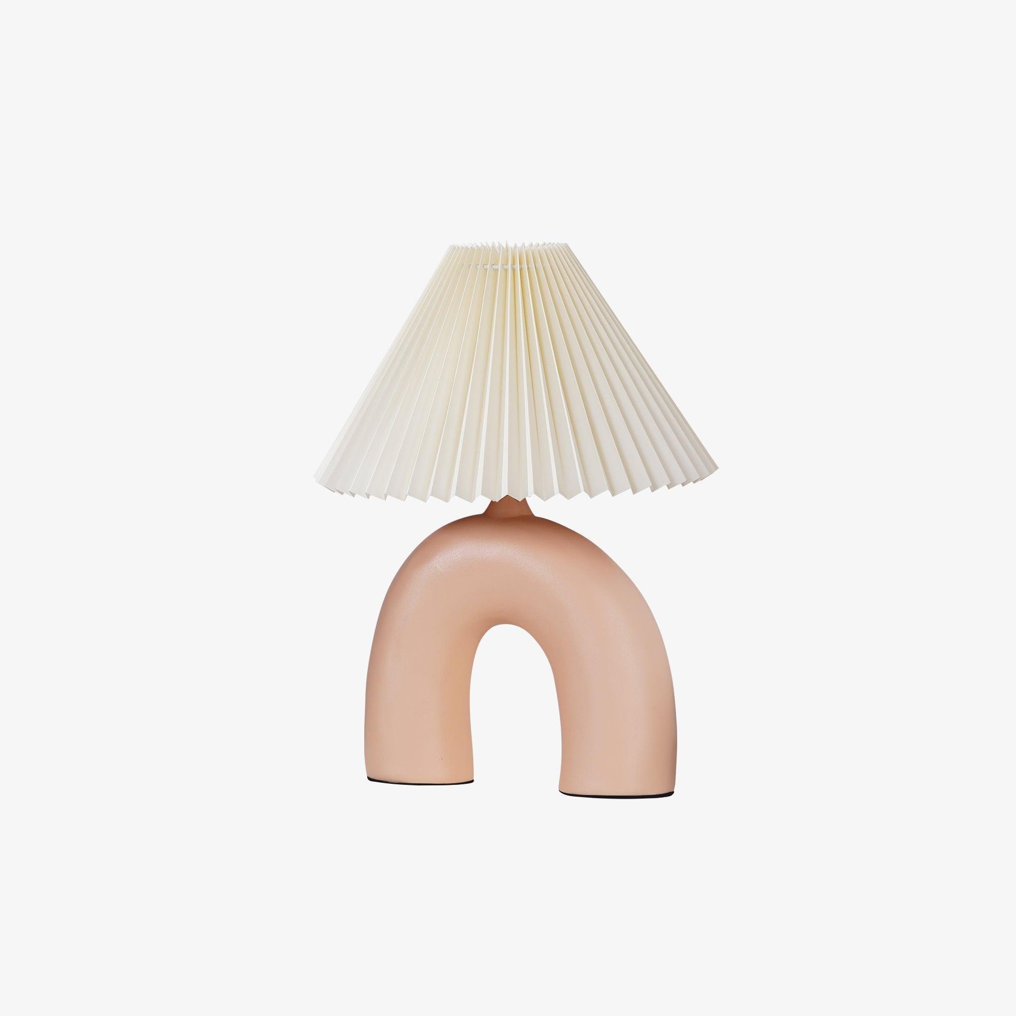 Arched Pleated Table Lamp - Modern Home Decor Lighting for Bedroom, Living Room & Office - Elegant Accent Lamp with Soft Ambient Light