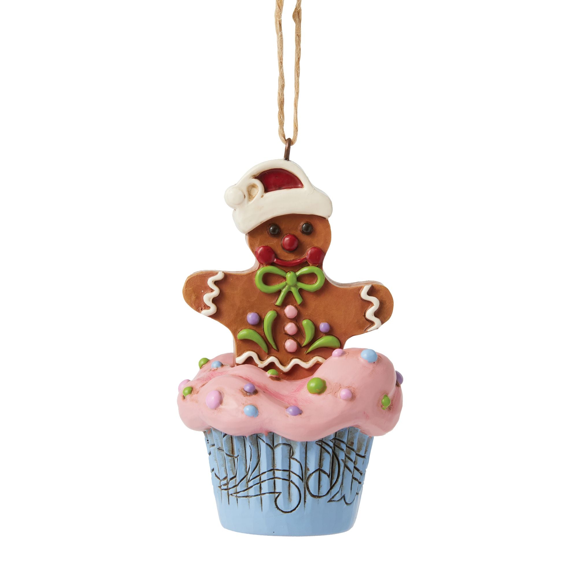 Gingerbread Cupcake Ornament - Christmas Tree Decor, Holiday Baking Party Favors, Festive Home Decoration