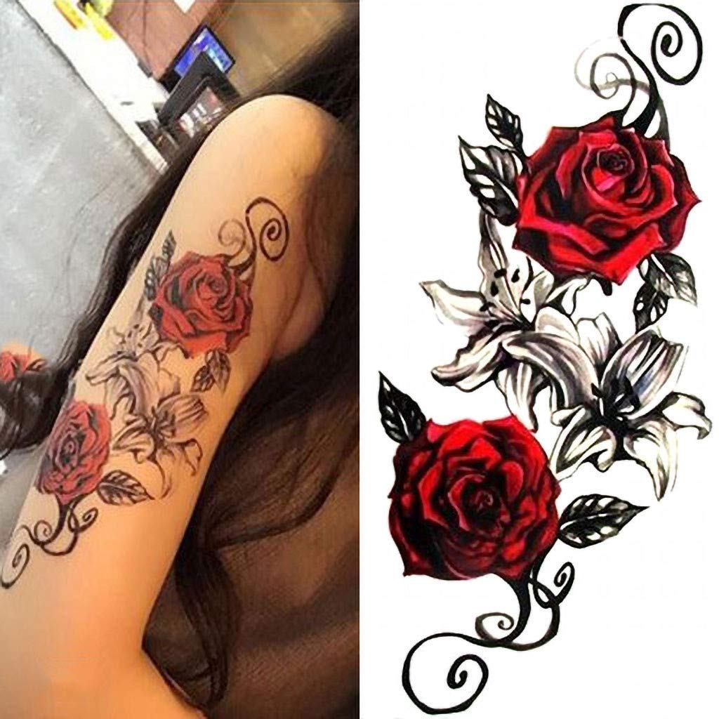 Temporary Tattoo Sleeves - Large Full Arm Fake Tattoo Stickers Set (Multicolor) for Halloween, Cosplay & Costume Parties
