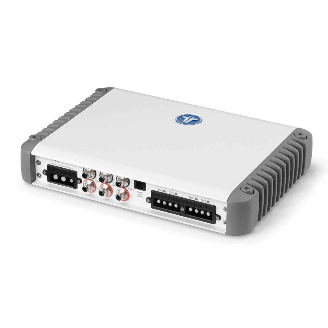 JL Audio MHD600/4 M Series 4-Channel Class D Marine Amplifier - 600W Full Range Power for Boats, Yachts & Watercraft - Perfect for Marine Audio Systems & Outdoor Entertainment