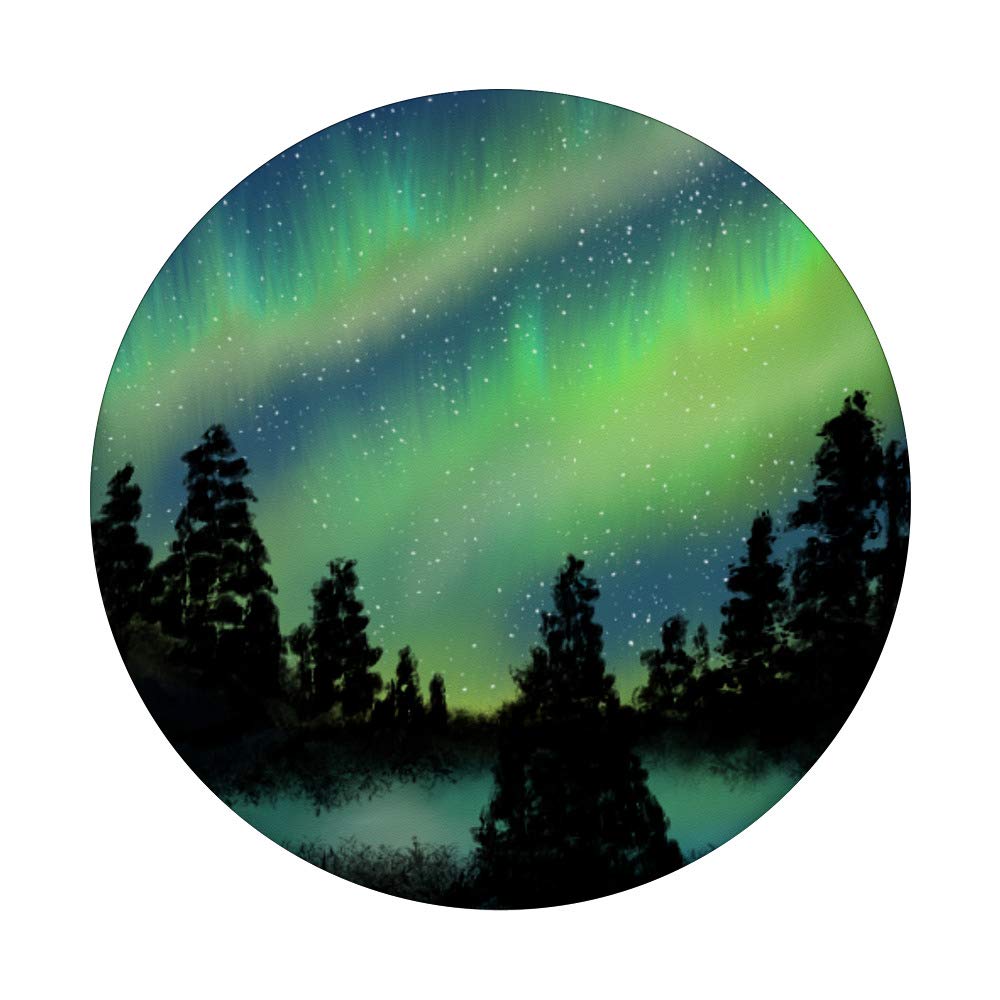 Aurora Borealis Northern Lights Pine Forest Canvas Art - Stunning Winter Landscape Wall Decor for Living Room, Bedroom & Office