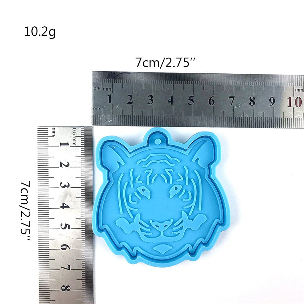Premium Tiger Silicone Resin Molds for Jewelry Making - Animal Pendant Epoxy Craft Molds with Hanging Hole - Perfect for DIY Necklaces, Keychains & Home Decor
