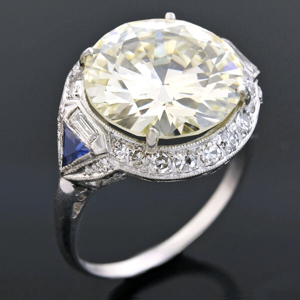 Vintage Art Deco Platinum Diamond Engagement Ring 6.29ctw - Timeless Bridal Jewelry for Weddings & Proposals