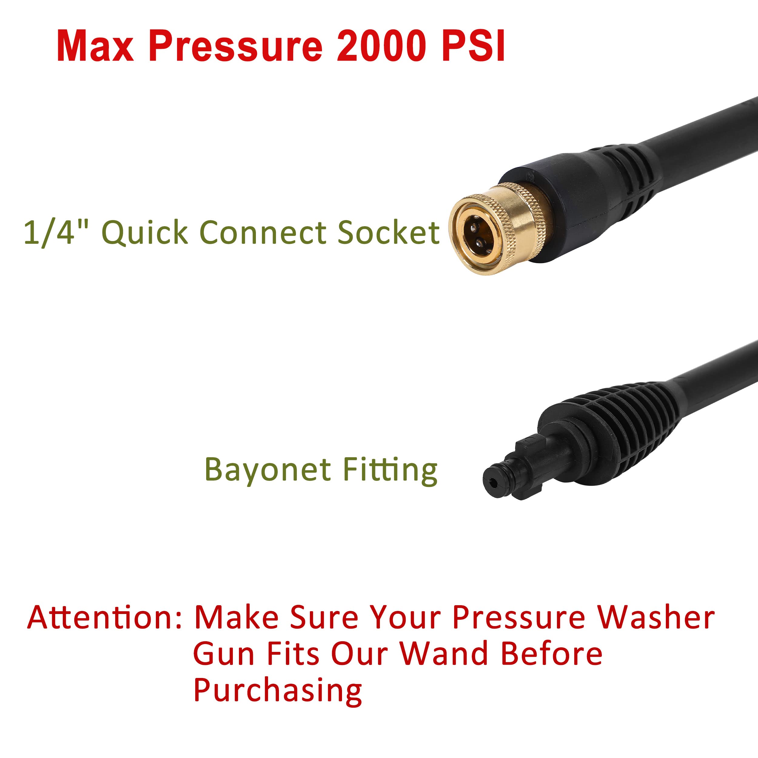 PWACCS 16 Inch Pressure Washer Accessories Kit - Power Washer Replacement Wand with 5 Spray Tips & Turbo Nozzle - Compatible with Ryobi, Portland, Husky Black - Perfect for Car Washing, Deck Cleaning & Home Maintenance