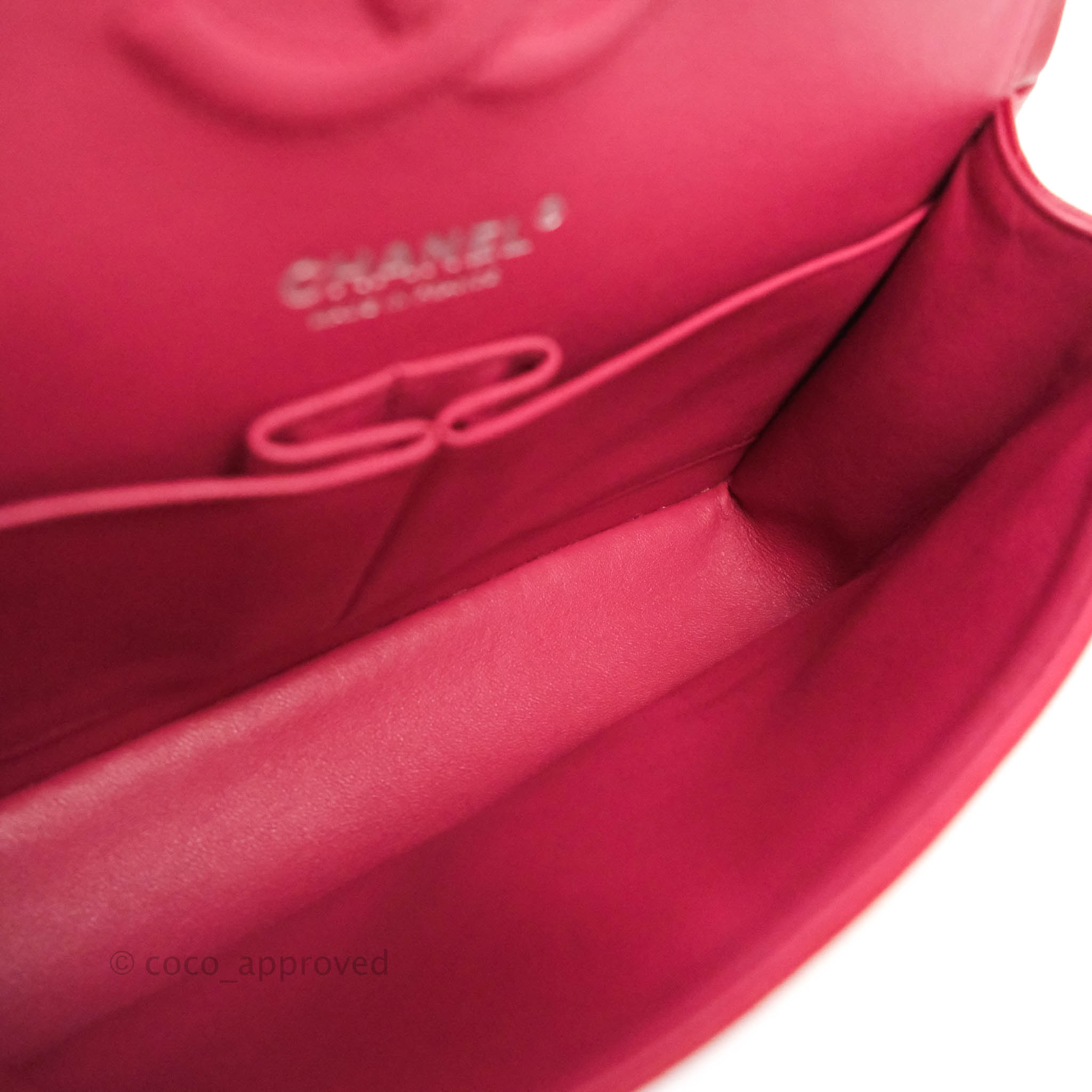 Chanel Classic Medium Double Flap Bag - Red Caviar Leather with Silver Hardware | Authentic Luxury Handbag for Women | Perfect for Parties, Weddings & Everyday Elegance