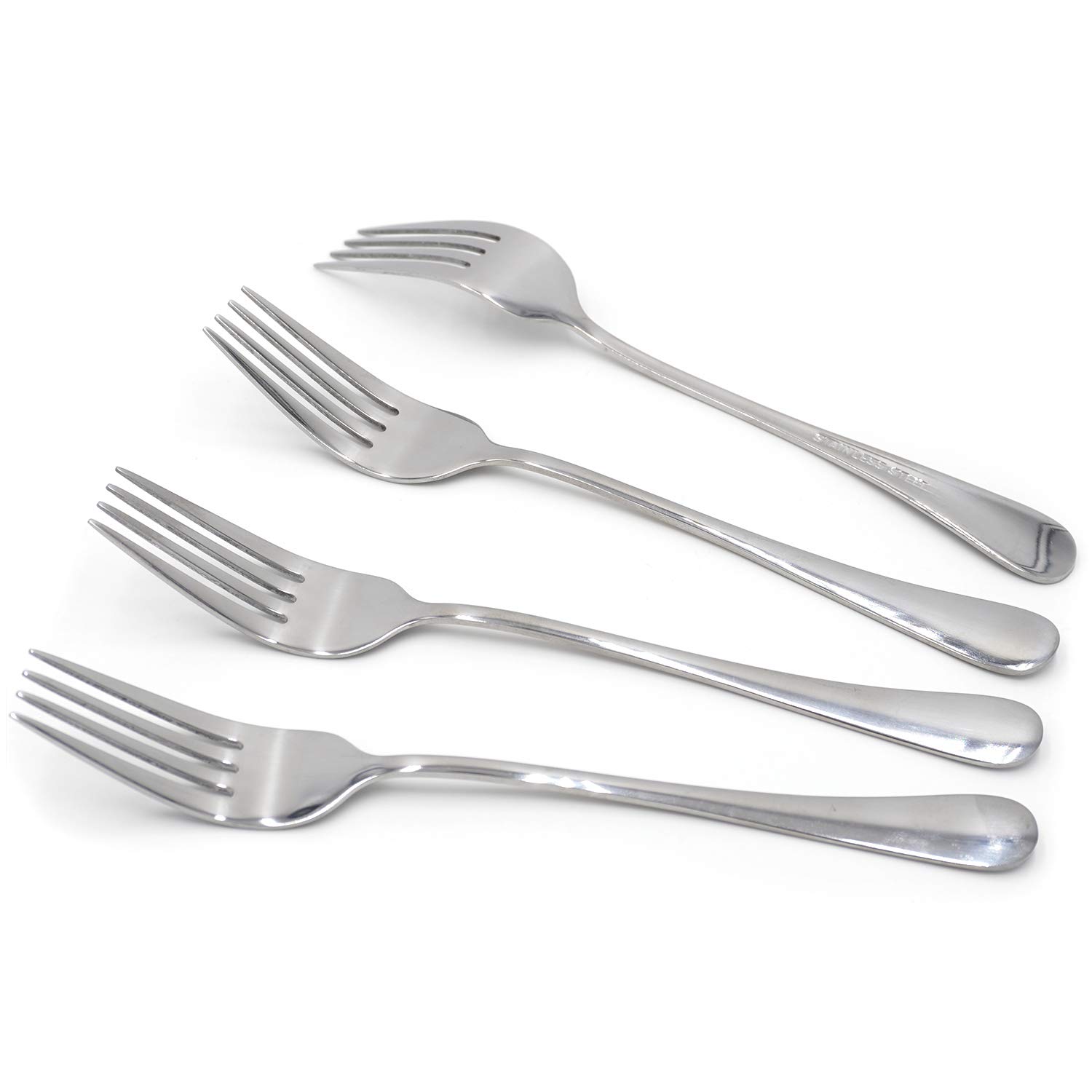 Honbay 4-Piece Stainless Steel Forks Set - 7.28 Inch Dinner Forks, Salad Forks & Dessert Forks for Home, Restaurant, Office - Durable & Elegant Flatware for Everyday Dining, Parties & Catering