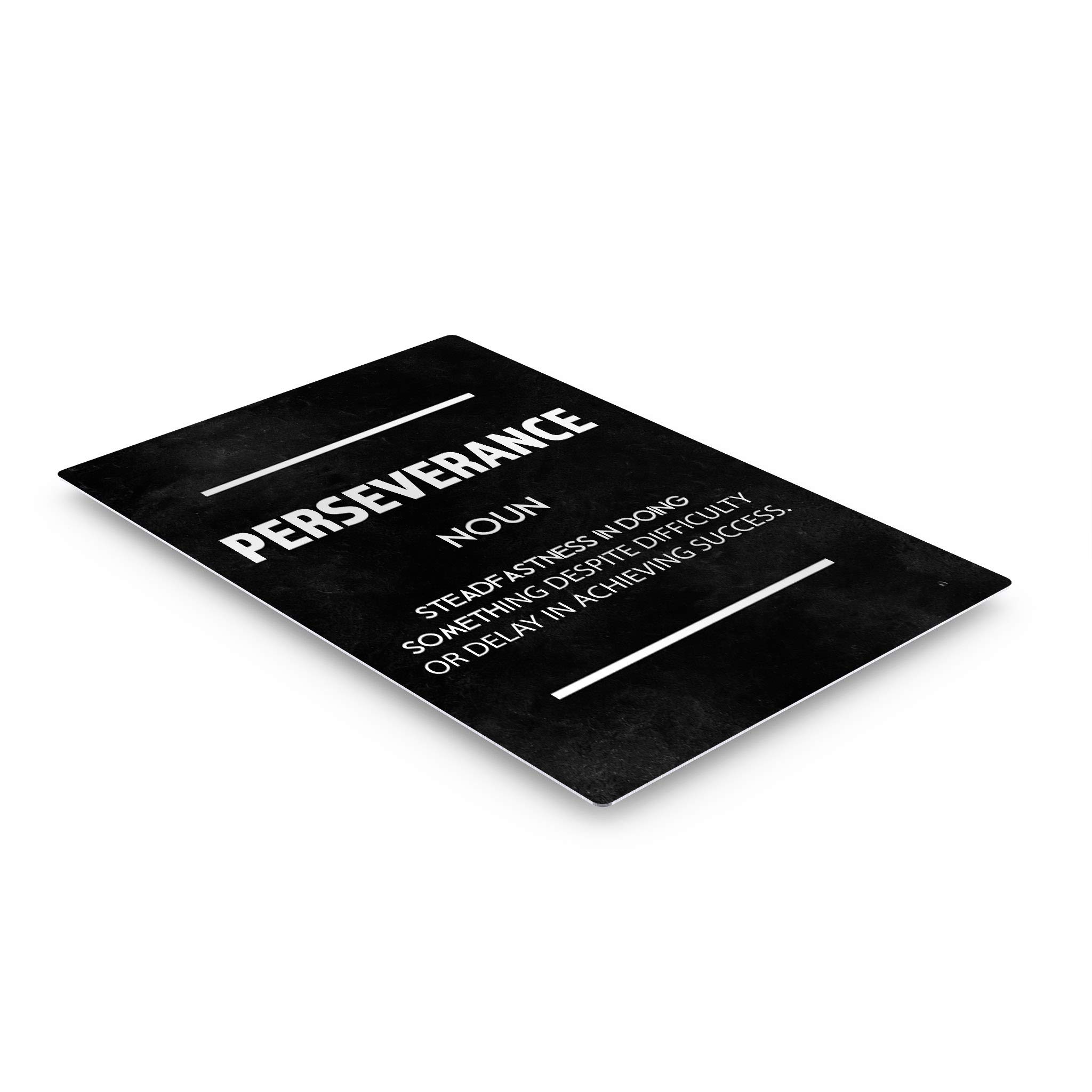 Perseverance Definition Dictionary Black Motivational Metal Wall Art - Inspirational Office Decor, Entrepreneur Quote Metal Print, Modern Home & Office Wall Art, Ready to Hang 40x30 - Perfect for Living Room, Bedroom, Study or Office Motivation