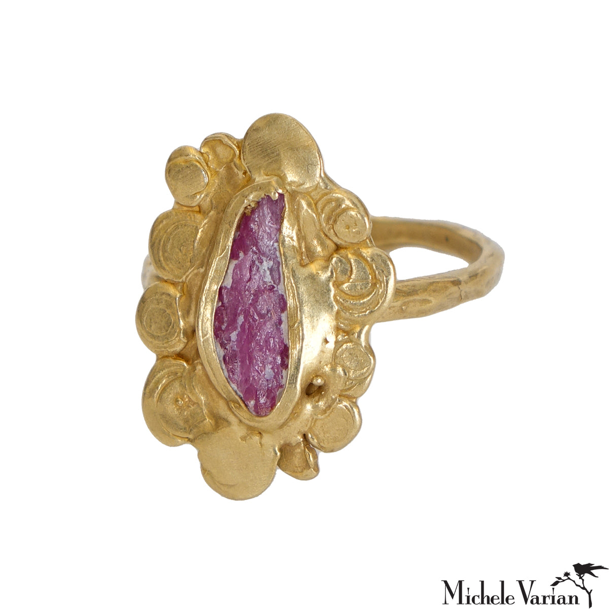 Elegant Brass Vanity Ring with Genuine Ruby Stone - Perfect for Women's Jewelry, Gift Giving & Special Occasions