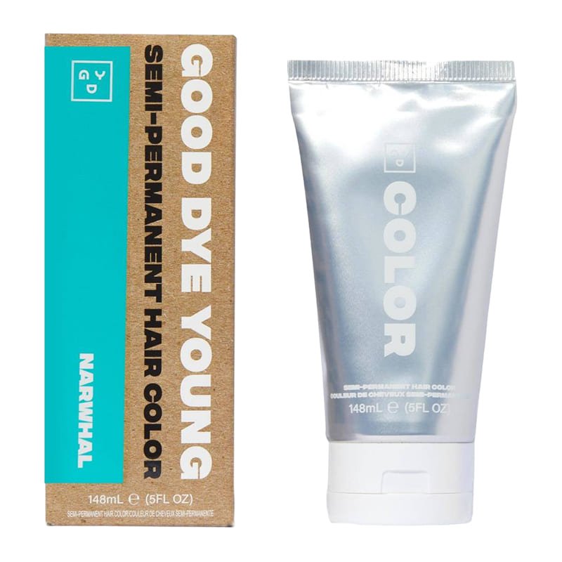 Good Dye Young Semi-Permanent Hair Color in Narwhal Blue - Vegan & Cruelty-Free Hair Dye for Vibrant DIY Coloring at Home