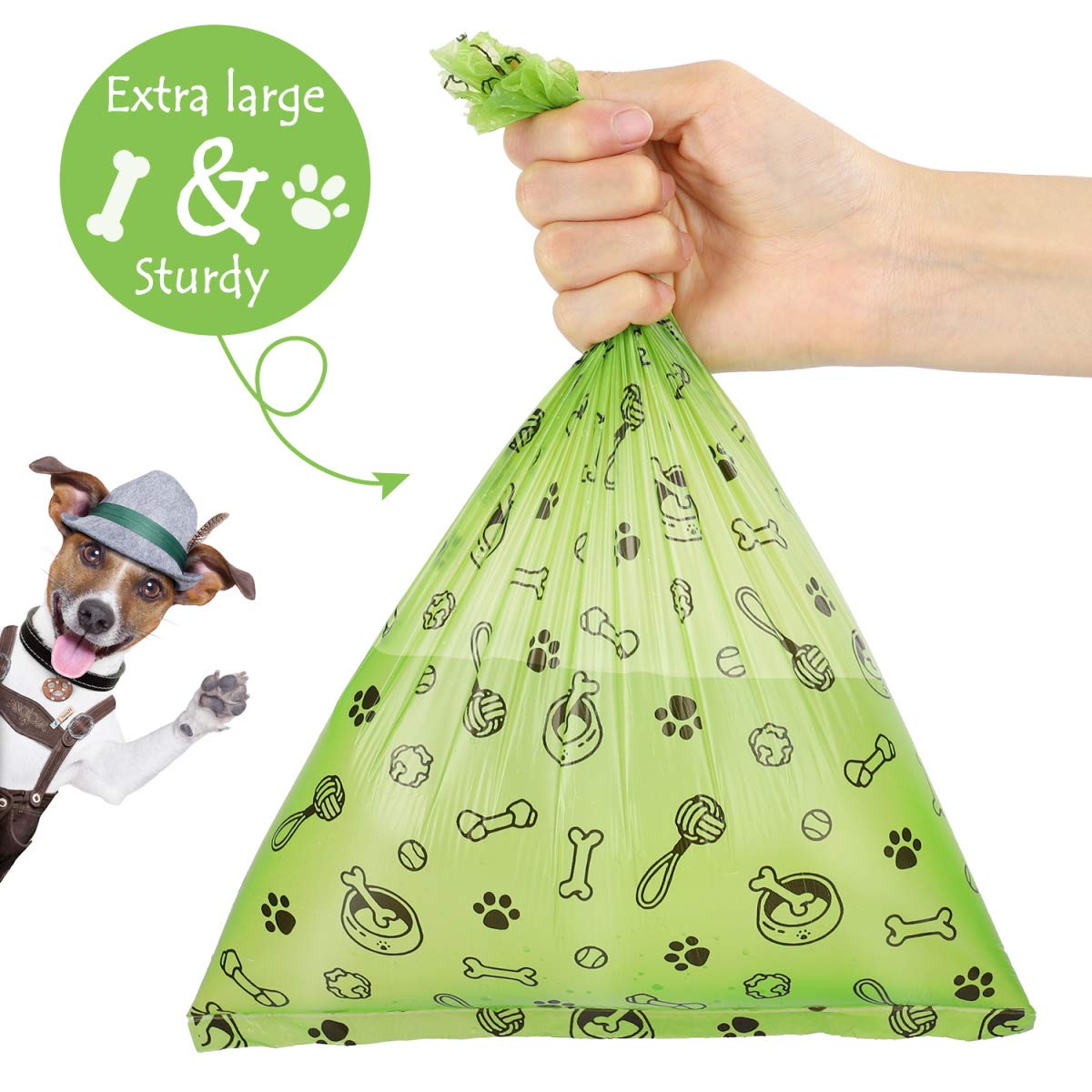 **1080 Count Dog Poop Bags Bulk Value Pack - Extra Thick Leak-Proof & Scented Dog Waste Bags for Clean & Easy Pickup - Perfect for Walks, Parks & Travel**