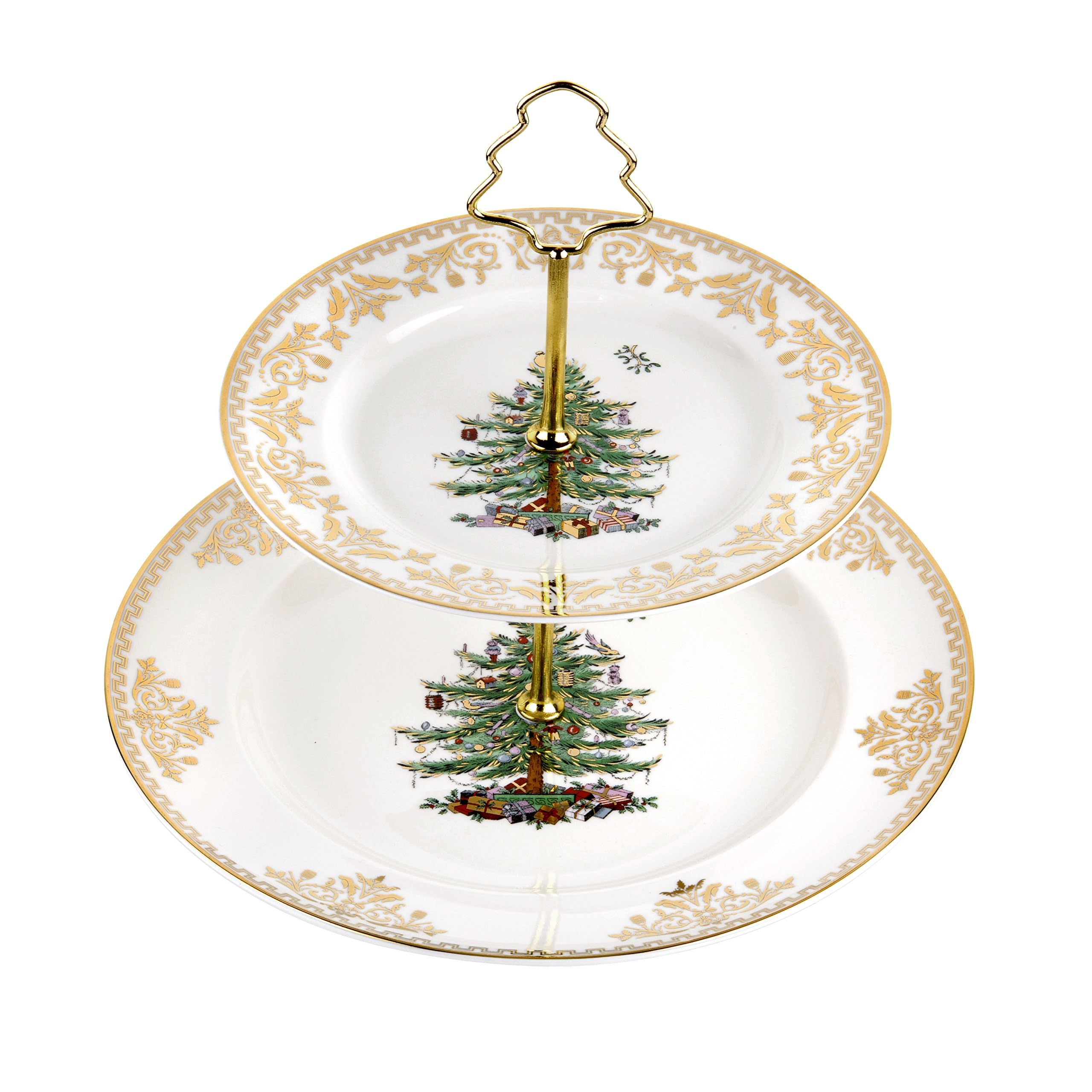 Gold Christmas Tree Cake Stand - Elegant Holiday Dessert Display for Parties, Weddings & Festive Celebrations