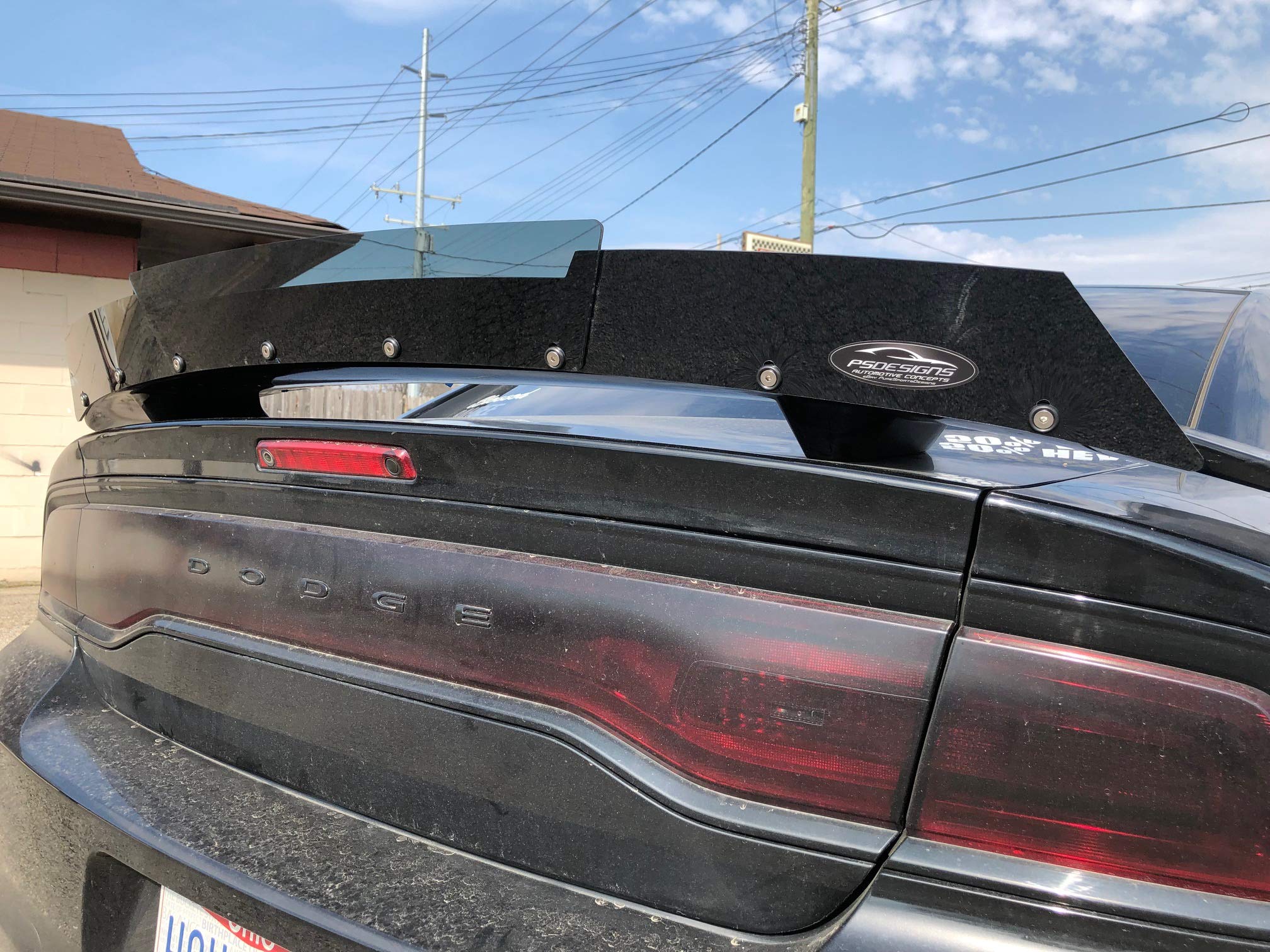 PSDesigns Venom Series Charger 2-Piece Wickerbill Spoiler for 2011-2014 Dodge Challenger RT Daytona - Includes RivNut Tool - High Performance Rear Wing for Racing & Street Use