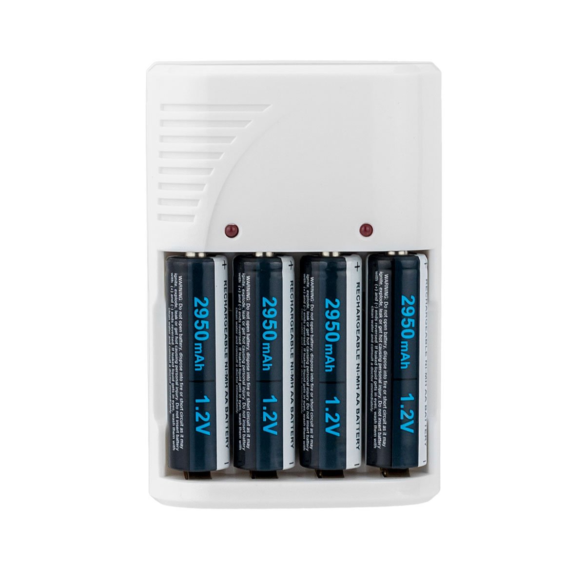 4 Pack AA Rechargeable Batteries with White USB Charger - Long Lasting Power for Cameras, Toys, and Remote Controls