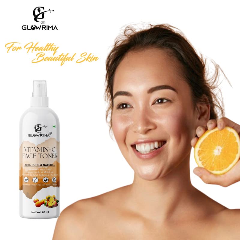 Glowrima Vitamin C Facial Toner for Pore Minimizing & Skin Brightening - Hydrating & Refreshing Spray Toner with Antioxidants (60ml, Pack of 3) | Perfect for Daily Skincare Routine, Travel & Post-Workout Refresh