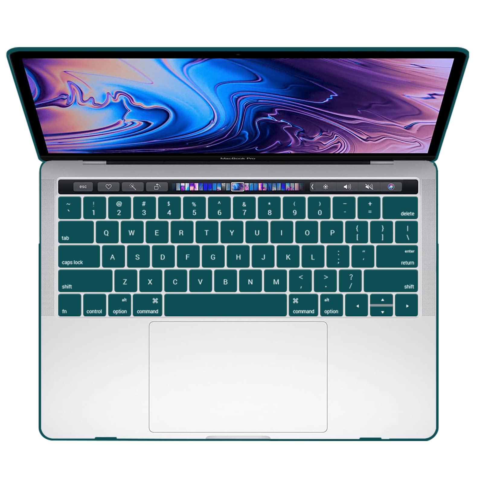 IBENZER Hard Shell Case for MacBook Pro 15 Inch (2016-2019 Models A1990 A1707) with Keyboard Cover & USB-C Adapter - Quetzal Green | Protective Laptop Cover for Work, Travel & School Use
