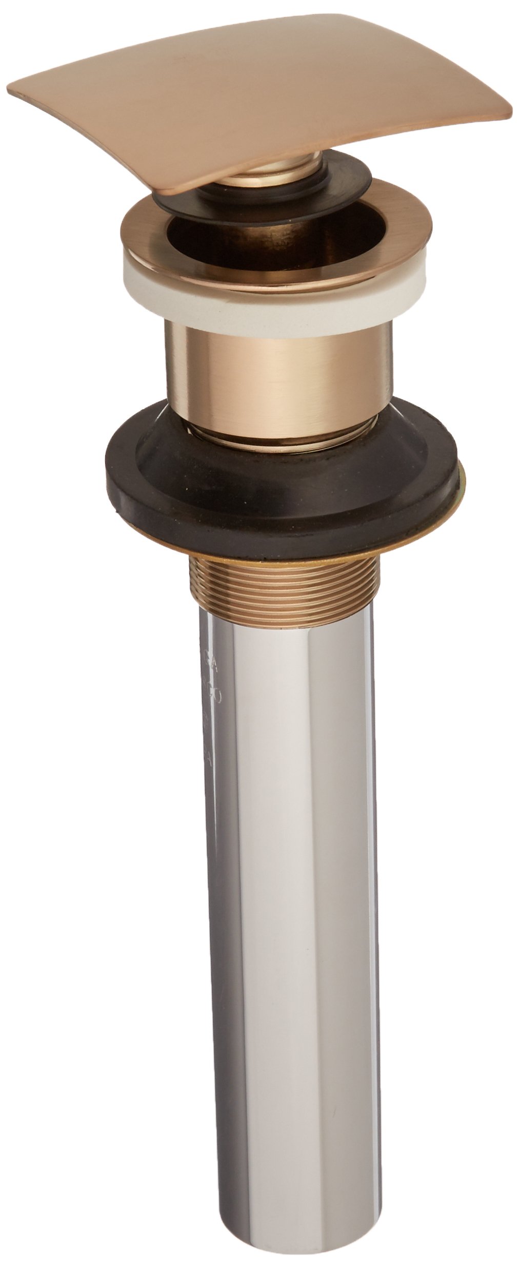 Delta 72174-CZ Square Push Pop-Up Bathroom Sink Drain without Overflow in Champagne Bronze - Perfect for Modern Bathroom Vanities and Vessel Sinks