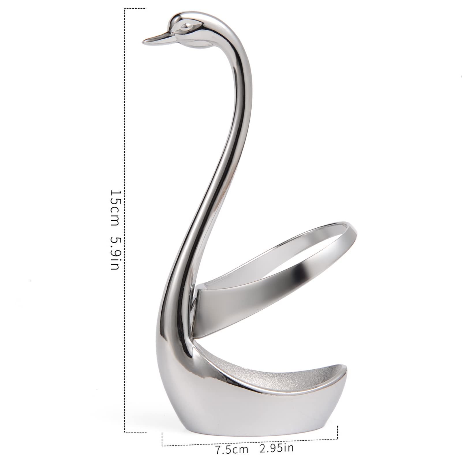Elegant Silver Swan Base Holder for Coffee Bar & Dining Table Decor - Perfect for Wedding, Party & Home Entertaining - Stylish Centerpiece for Bridal Showers, Anniversaries & Special Events