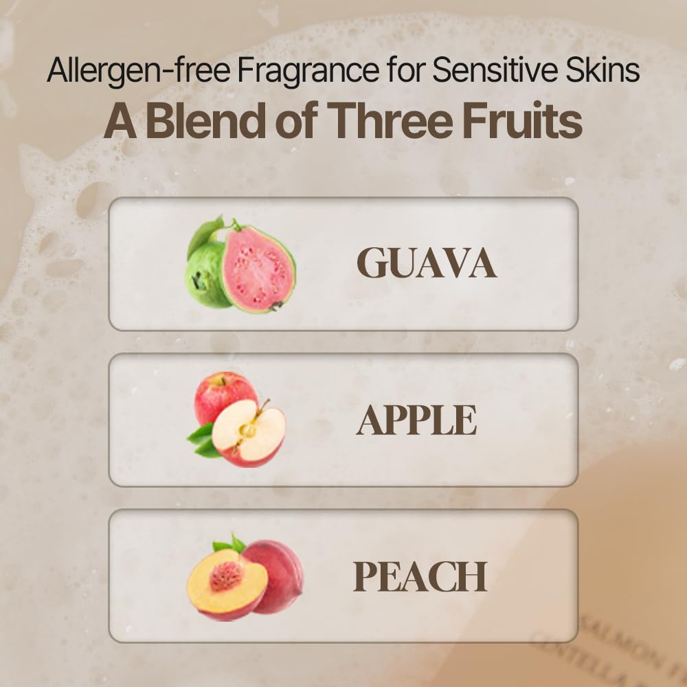 Salmon Fruity Centella Body Wash & Body Cream Set – Hydrating Skincare Duo for Sensitive Skin | Valentine's Day Gift for Her | Perfect for Daily Shower & Moisturizing Routine