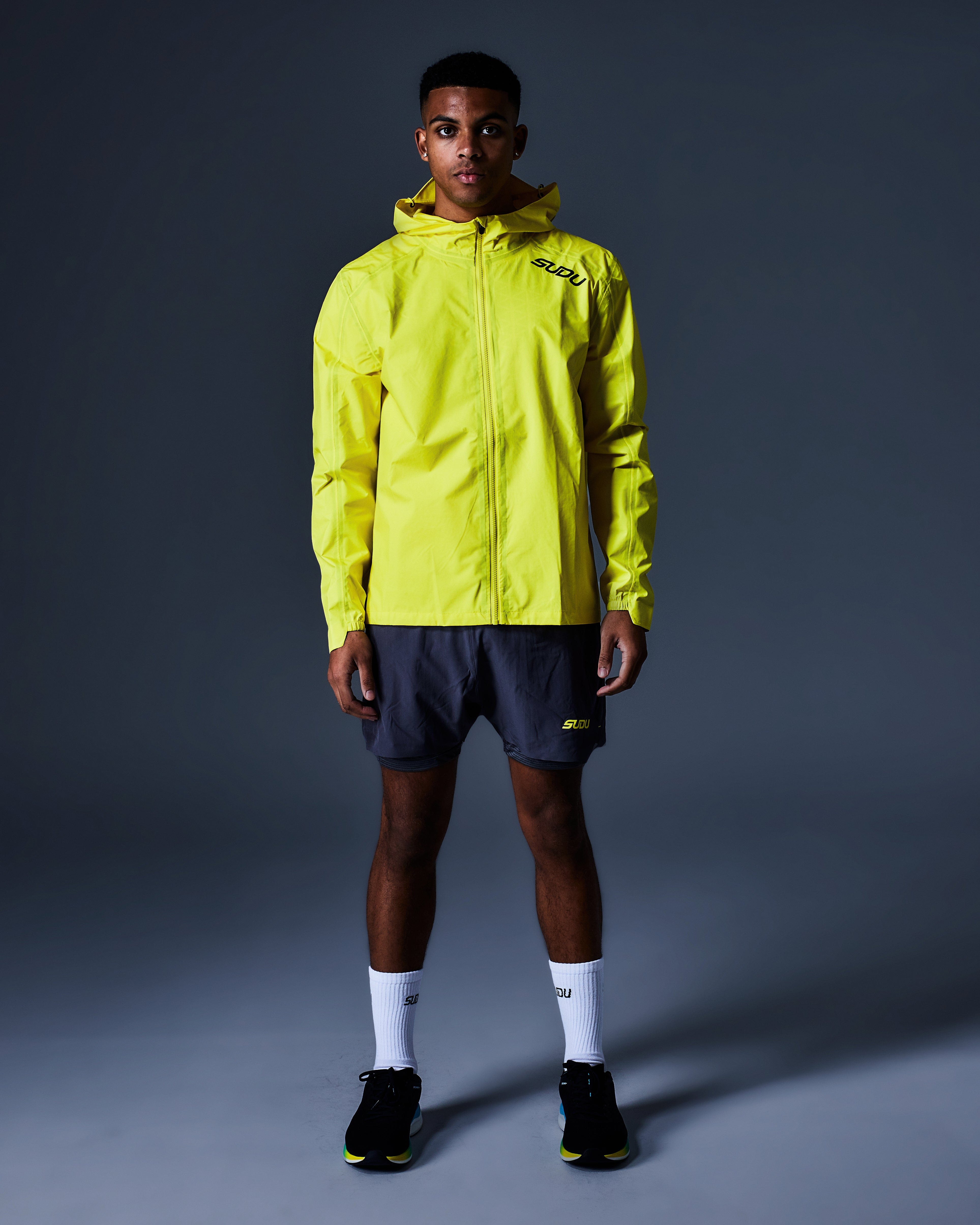 SWP 01 Waterproof Rain Jacket for Men & Women - Lightweight Windproof Outdoor Jacket with Hood (Yellow) - Perfect for Hiking, Camping & Daily Commute