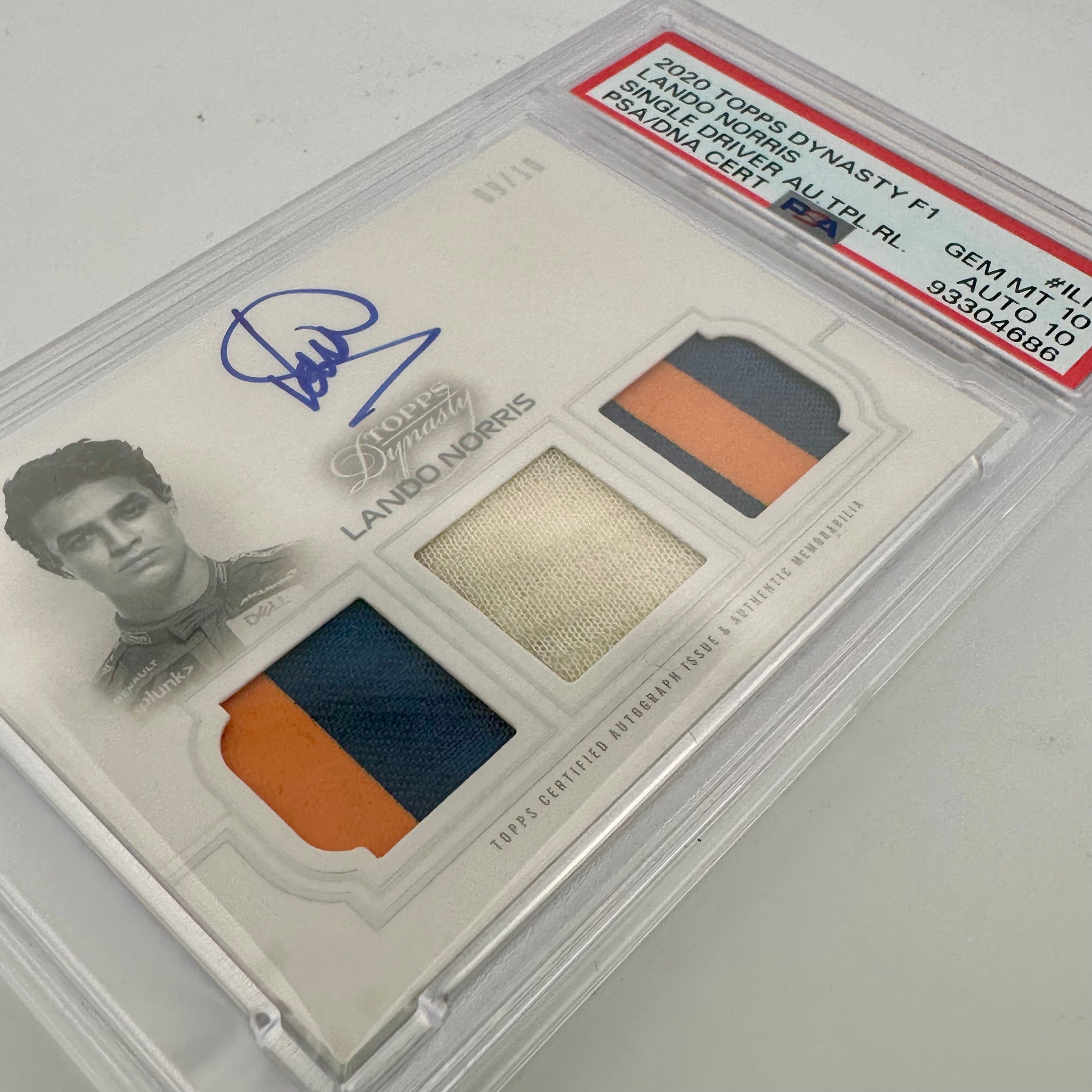 PSA 10/10 & 9/10 Lando Norris 2020 Dynasty #TRA ILN Patch Auto Rookie Card - Perfect for F1 Collectors, Racing Memorabilia Fans, and Sports Card Investors