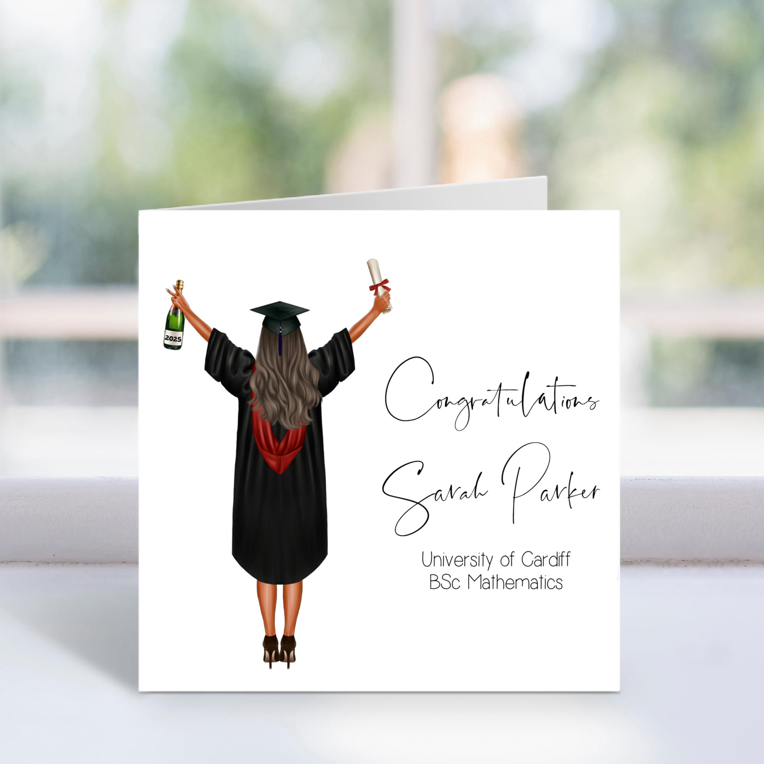 Personalized Graduation Card for Her - Custom Graduation Greeting Card with Name - Perfect for College, High School Graduation Gifts & Celebrations