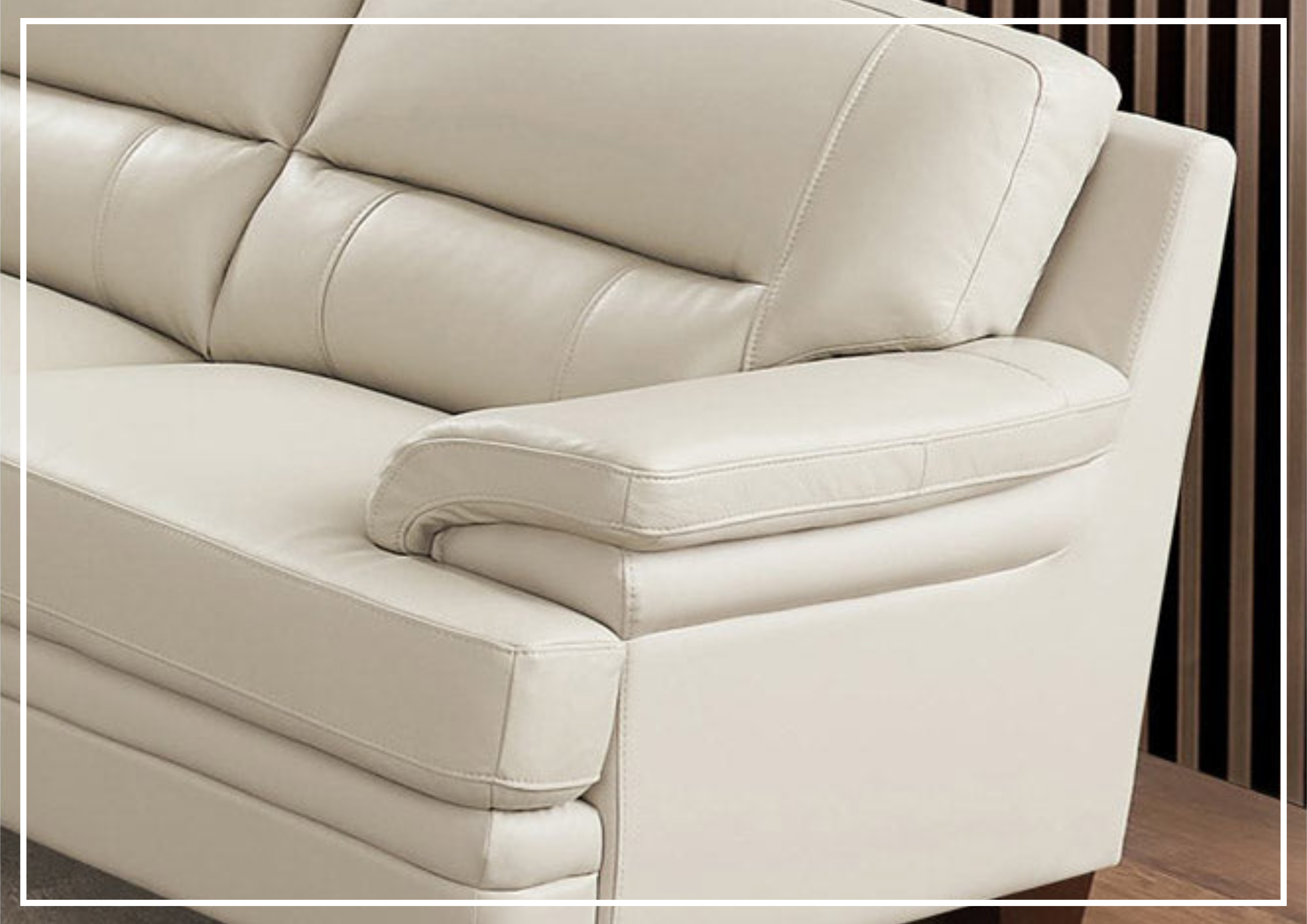 Premium Leather Loveseat Sofa with Cushion Arms - Hydeline Luxor Stationary Sofa for Living Room, Lounge & Office Comfort