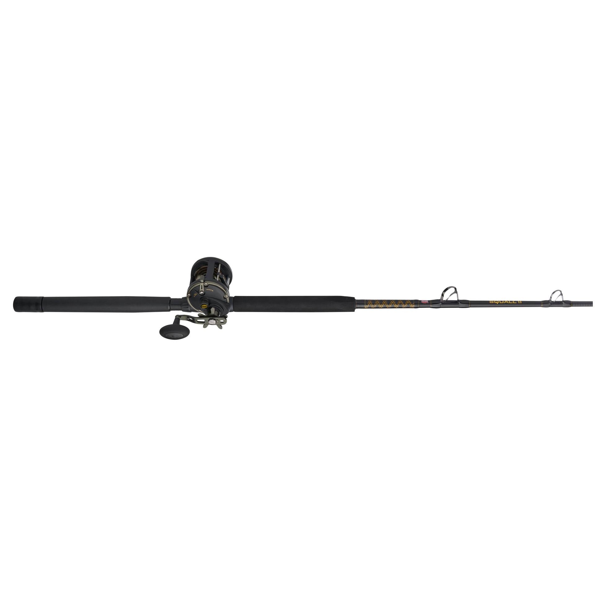Squall® II Level Wind Conventional Fishing Rod and Reel Combo - Saltwater & Freshwater Angling for Offshore, Inshore, and Pier Fishing