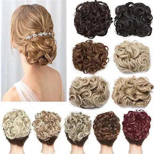 Clip-In Curly Synthetic Hairpiece Chignon - Natural-Looking Hair Extension for Women | Perfect for Parties, Weddings & Everyday Styling