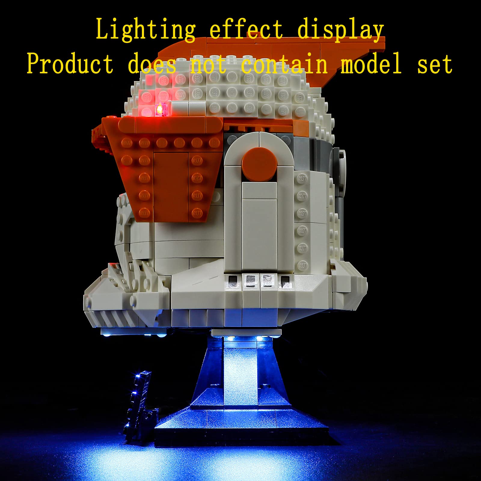 GEAMENT LED Light Kit for Lego Clone Commander Cody Helmet - Compatible with Star Wars 75350 Building Set (Model Kit Not Included) - Perfect for Star Wars Fans, DIY Lego Lighting Projects, and Display Enhancement