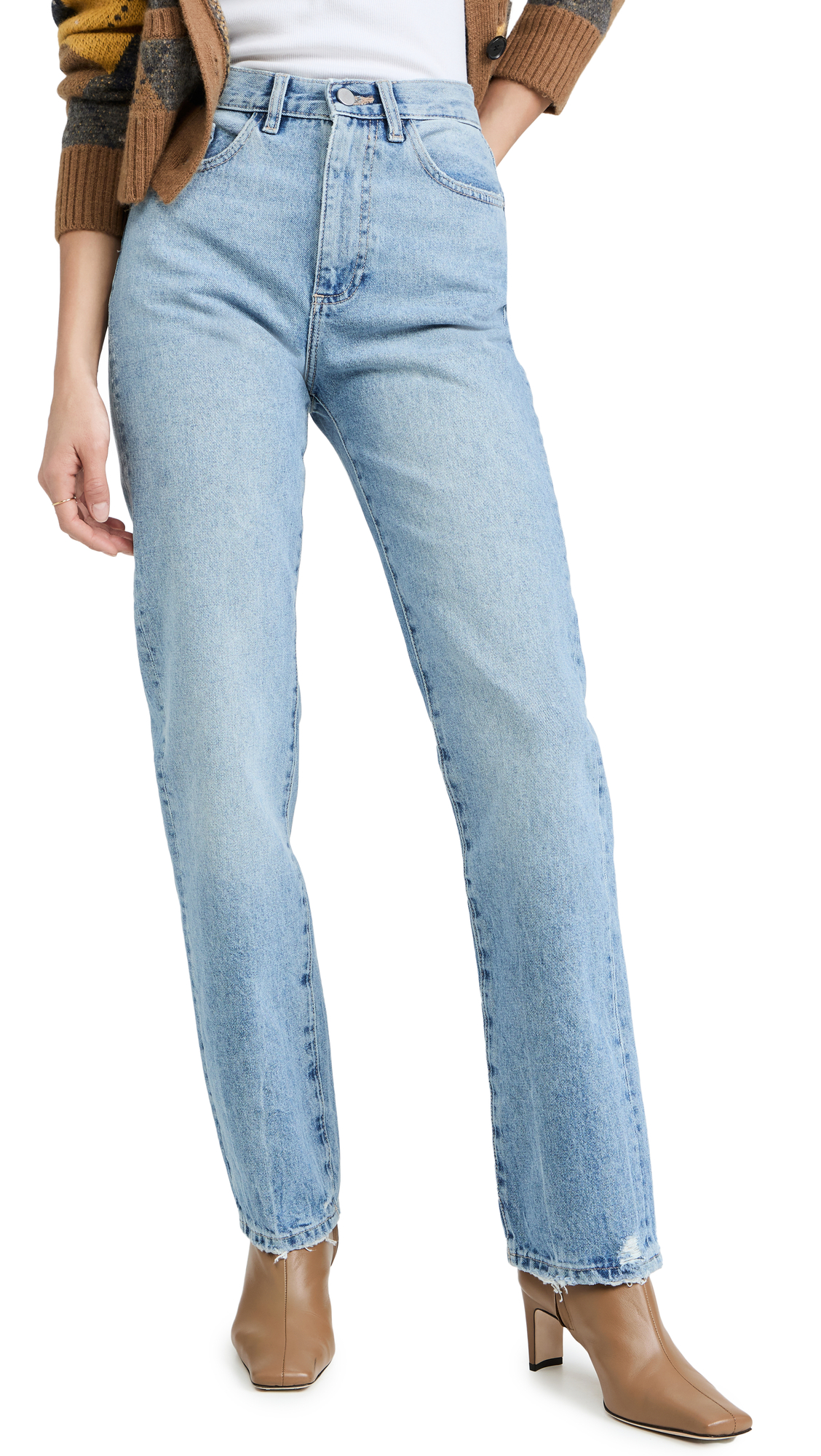 DL1961 Women's Emilie Straight Ultra High Rise Vintage Jeans - Classic Denim Pants for Casual Wear, Office & Date Night Outfits