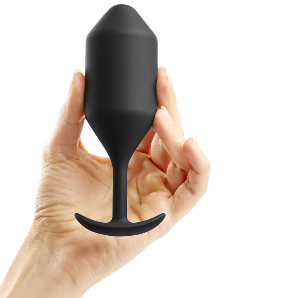 B Vibe Weighted Snug Plug 4 - Premium Silicone Butt Plug for Anal Training & Pleasure - Perfect for Couples Play & Solo Exploration
