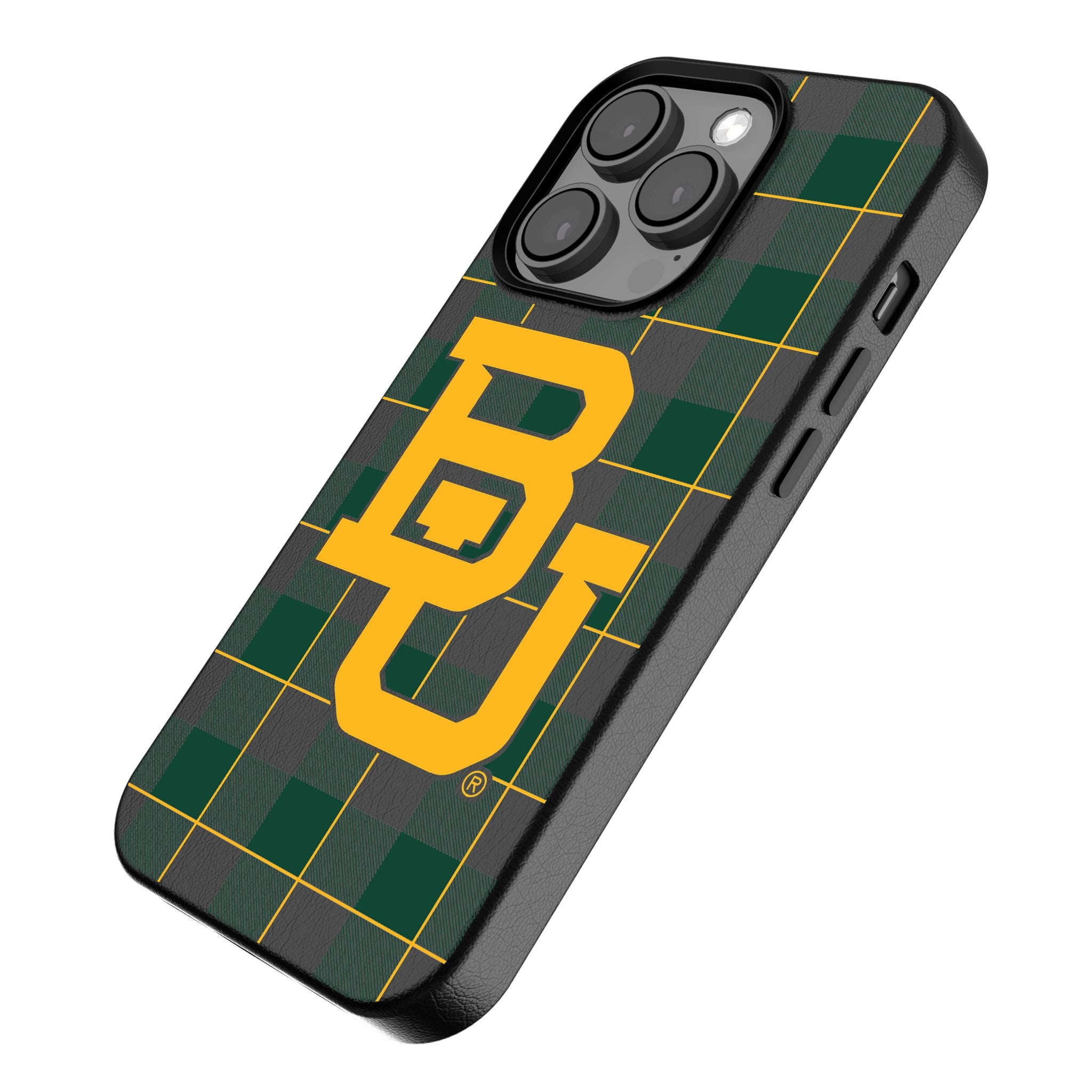 Baylor University Bears Plaid MagSafe Compatible Phone Case for iPhone 14 13 12 Pro Max - Durable Protective Cover for Fans, Perfect for Game Day & School Spirit