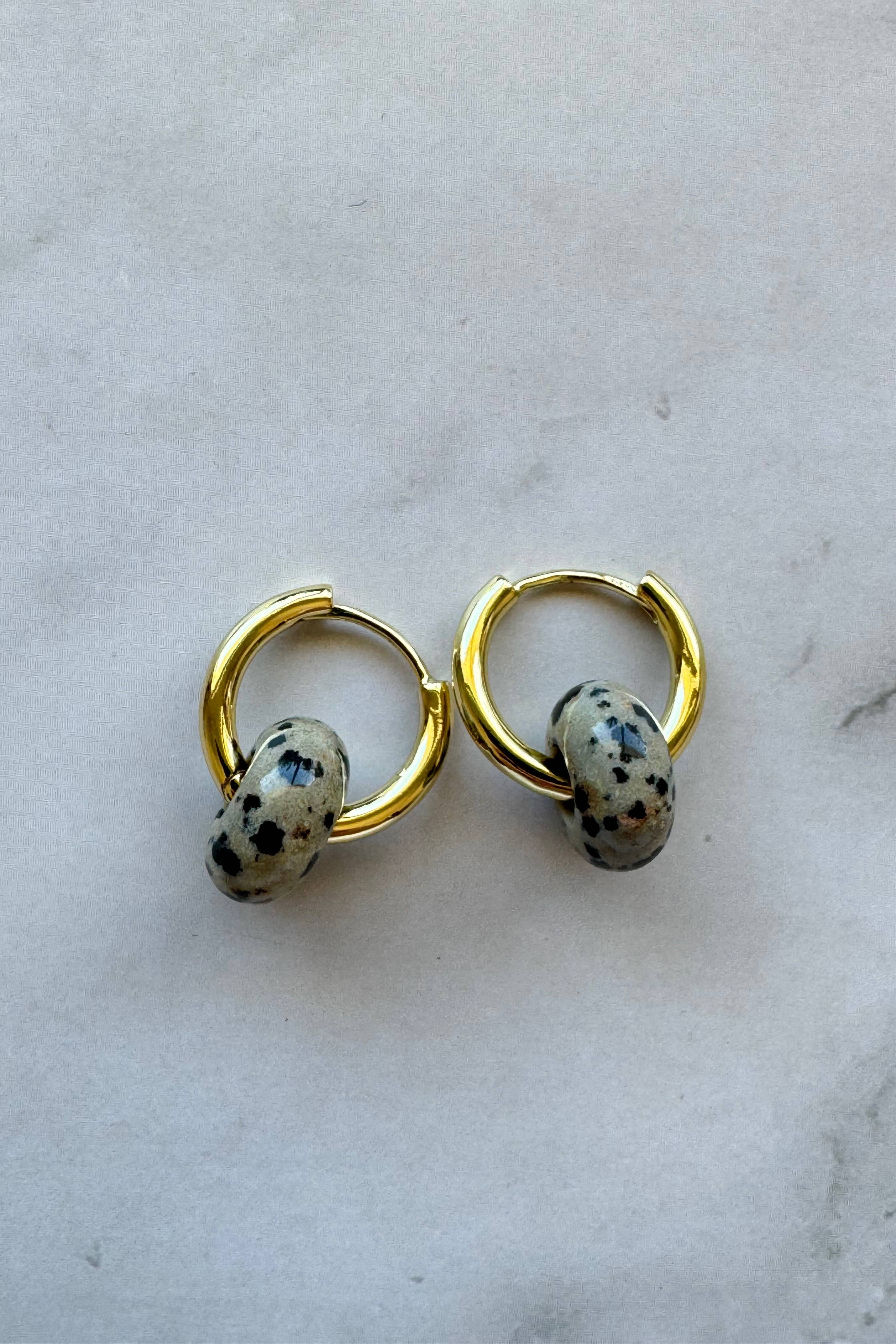 Eva Earrings - Natural Dalmatian Jasper Dangle Earrings for Women | Boho Chic Jewelry for Everyday Wear & Special Occasions