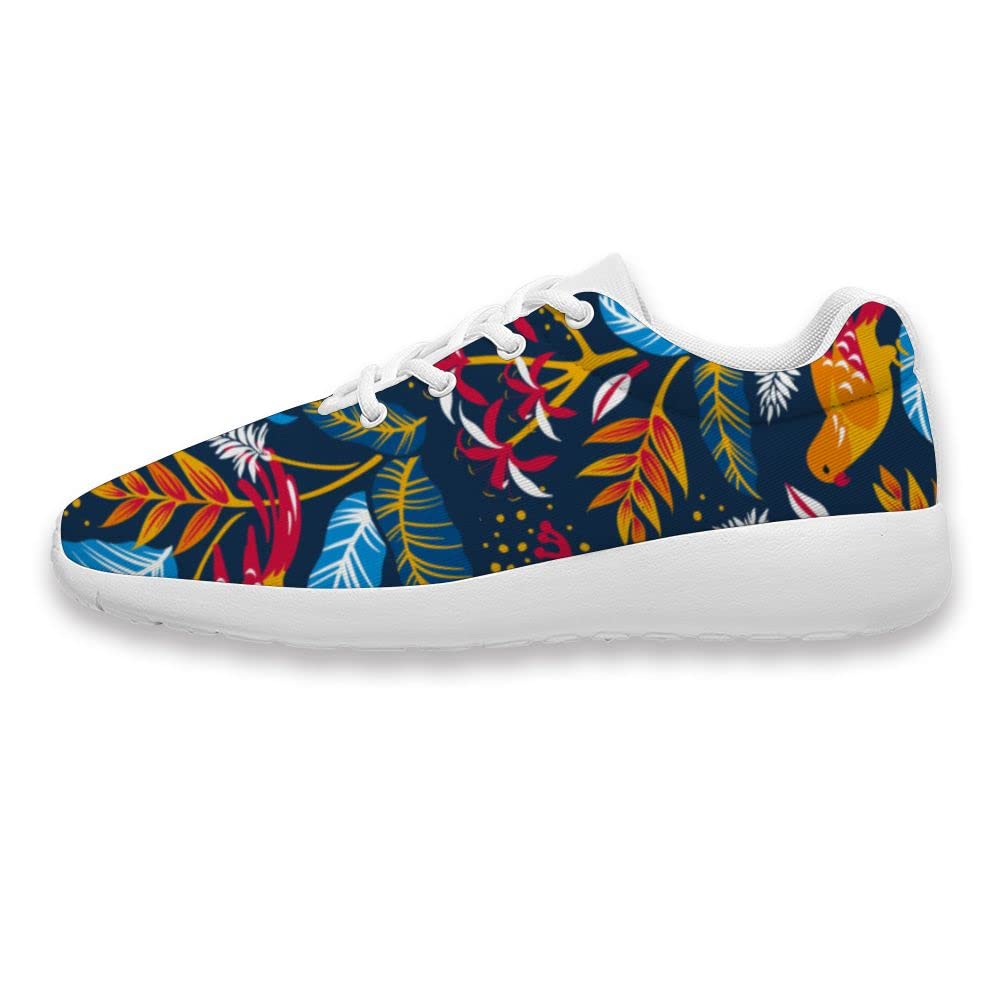 Exotic Floral Butterfly & Papaya Flower Printed Running Shoes for Women & Men - Comfortable Casual Walking Sneakers with Nature Plant Design - Perfect for Jogging, Gym Workouts & Outdoor Activities