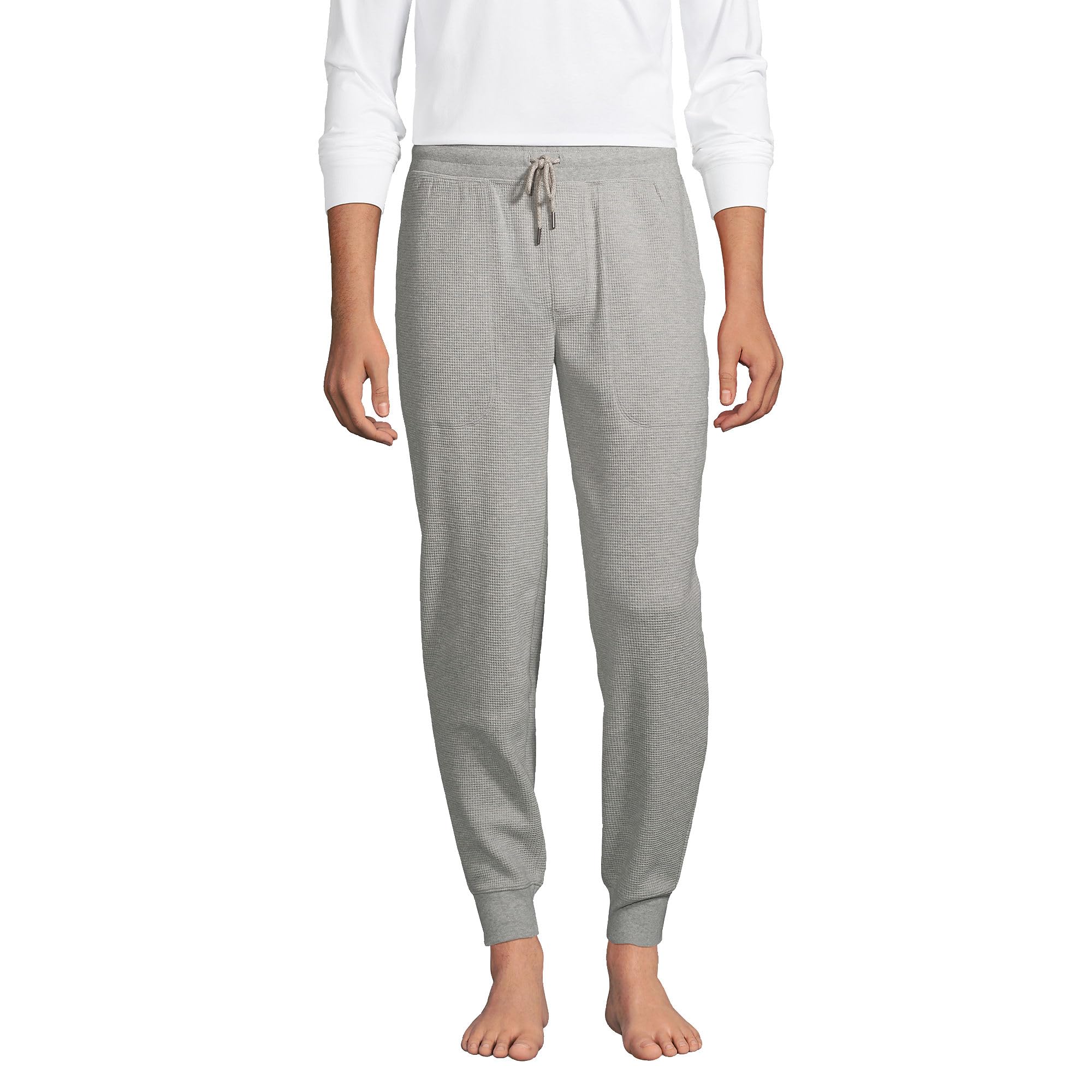 Lands' End Men's Waffle-Knit Jogger Pajama Pants - Soft & Comfortable Sleepwear for Lounge & Relaxation at Home