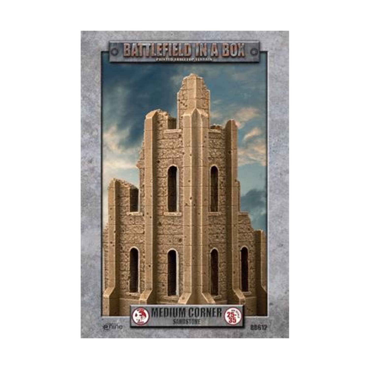 Battlefield in a Box - Medium Corner Sandstone Terrain for Wargaming & Miniature Tabletop Scenes | Durable Scenic Base for Warhammer 40K, D&D, and RPG Battle Maps | Perfect for DIY Model Landscapes & Wargame Displays