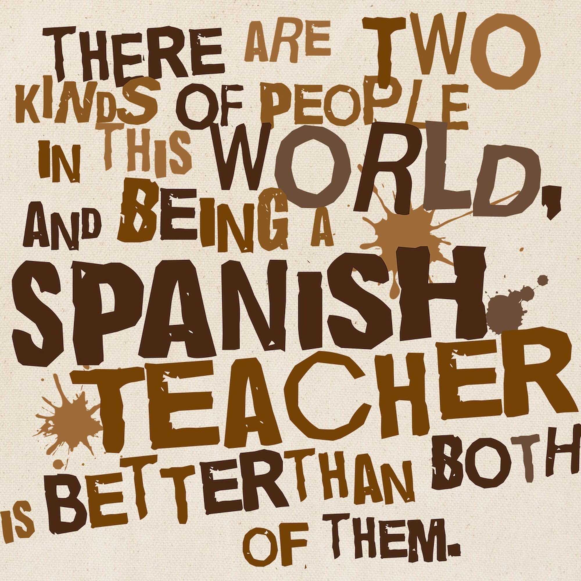 Funny Spanish Teacher Gift Tote Bag - Natural Canvas Reusable Shopping Bag for School, Work & Groceries