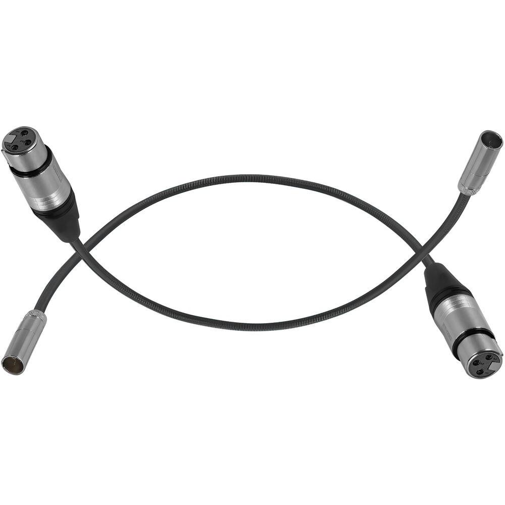 Kondor Blue Mini XLR Male to XLR Female Audio Cable - 2 Pack Black - Compatible with Canon C70 & BMPCC 6K/4K Cameras - Professional Studio & Field Recording Accessory