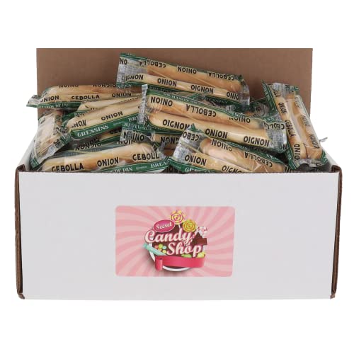 Clown Global Brands Onion Flavored Breadsticks Bulk Pack - 30 Packs (60 Sticks Total) | Crunchy Snacks for Parties, School Lunches & Office Break Time