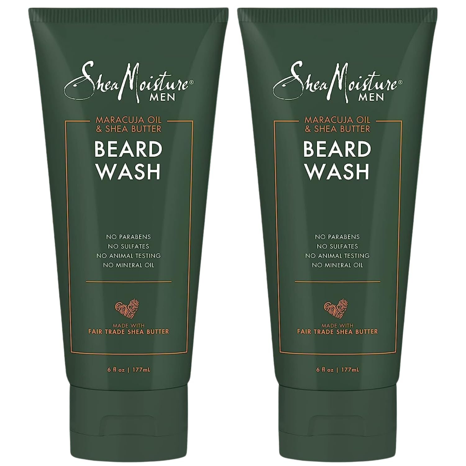 SheaMoisture Beard Wash & Shampoo for Men - Moisturizing with Maracuja Oil & Organic Shea Butter - Softens & Conditions Full Beards - 6 Fl Oz (Pack of 2) - Perfect for Daily Beard Care & Grooming Routine