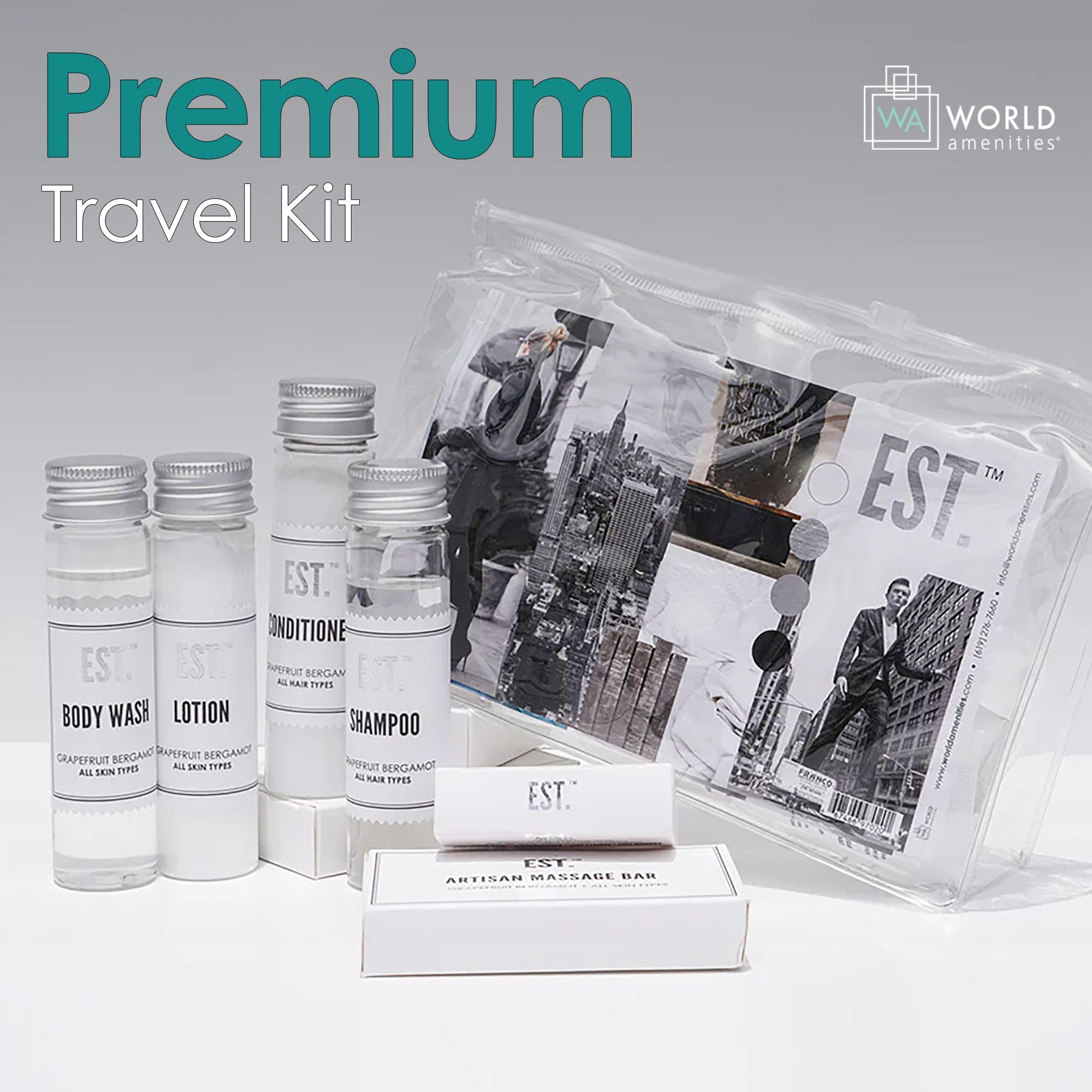 25-Piece Travel Kit Set - Portable Toiletry Bag with Essentials for Airplane, Hotel & Camping Trips | TSA Approved Travel Accessories