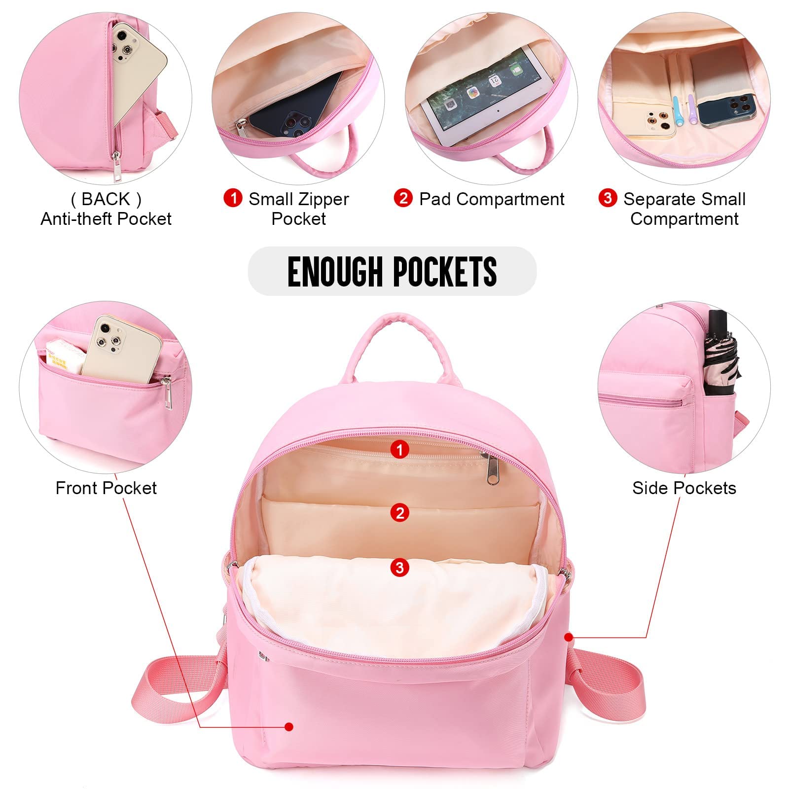 LOVEVOOK Mini Backpack for Women - Lightweight Waterproof Small Backpack Purse, Perfect for Travel, Hiking, School & Daily Use