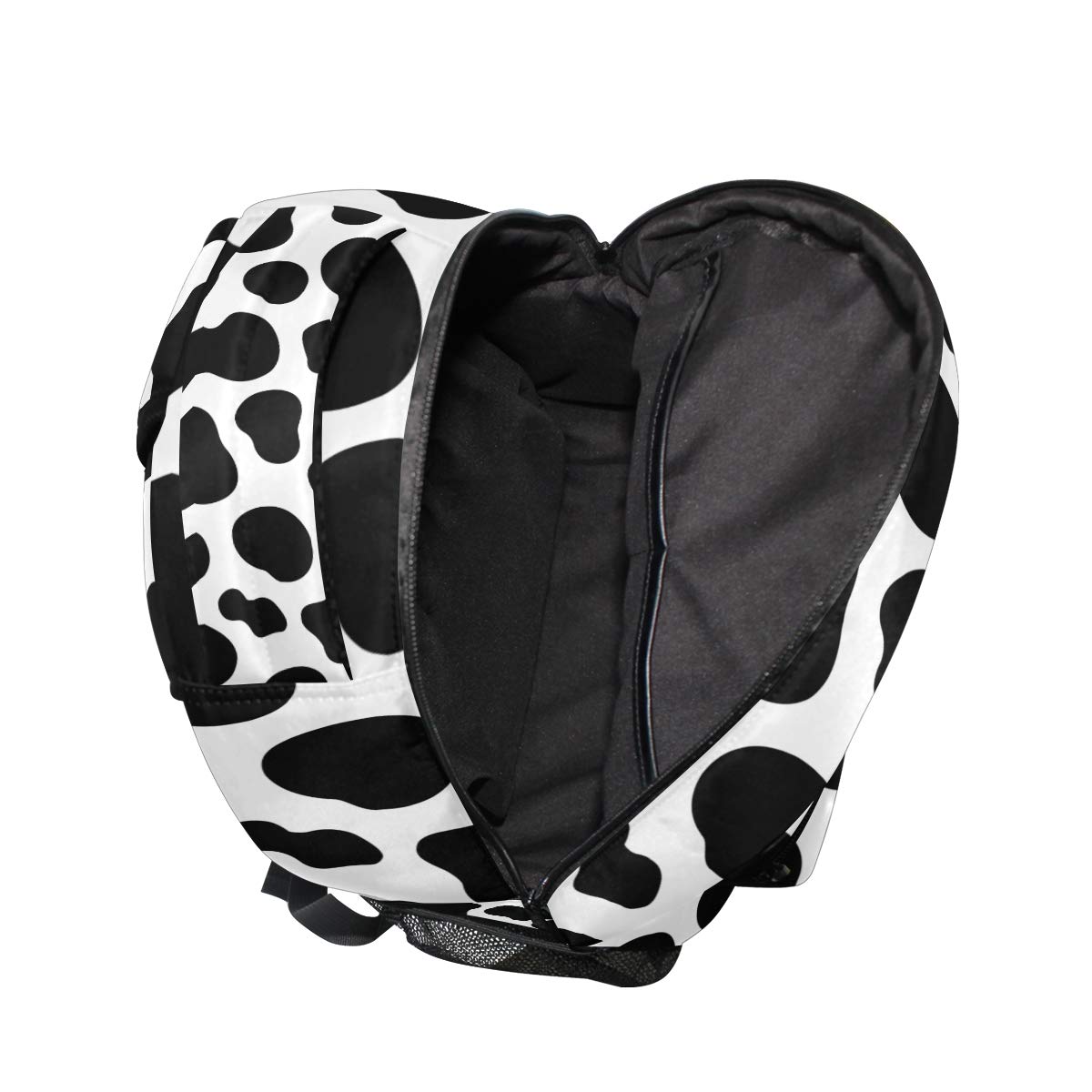 Cow Print Backpack for Women & Men - Stylish Animal Pattern School Bag, College Backpack, Travel Daypack with Zipper for Hiking, Casual Use & Daily Commute | Perfect for Work, Campus & Outdoor Adventures