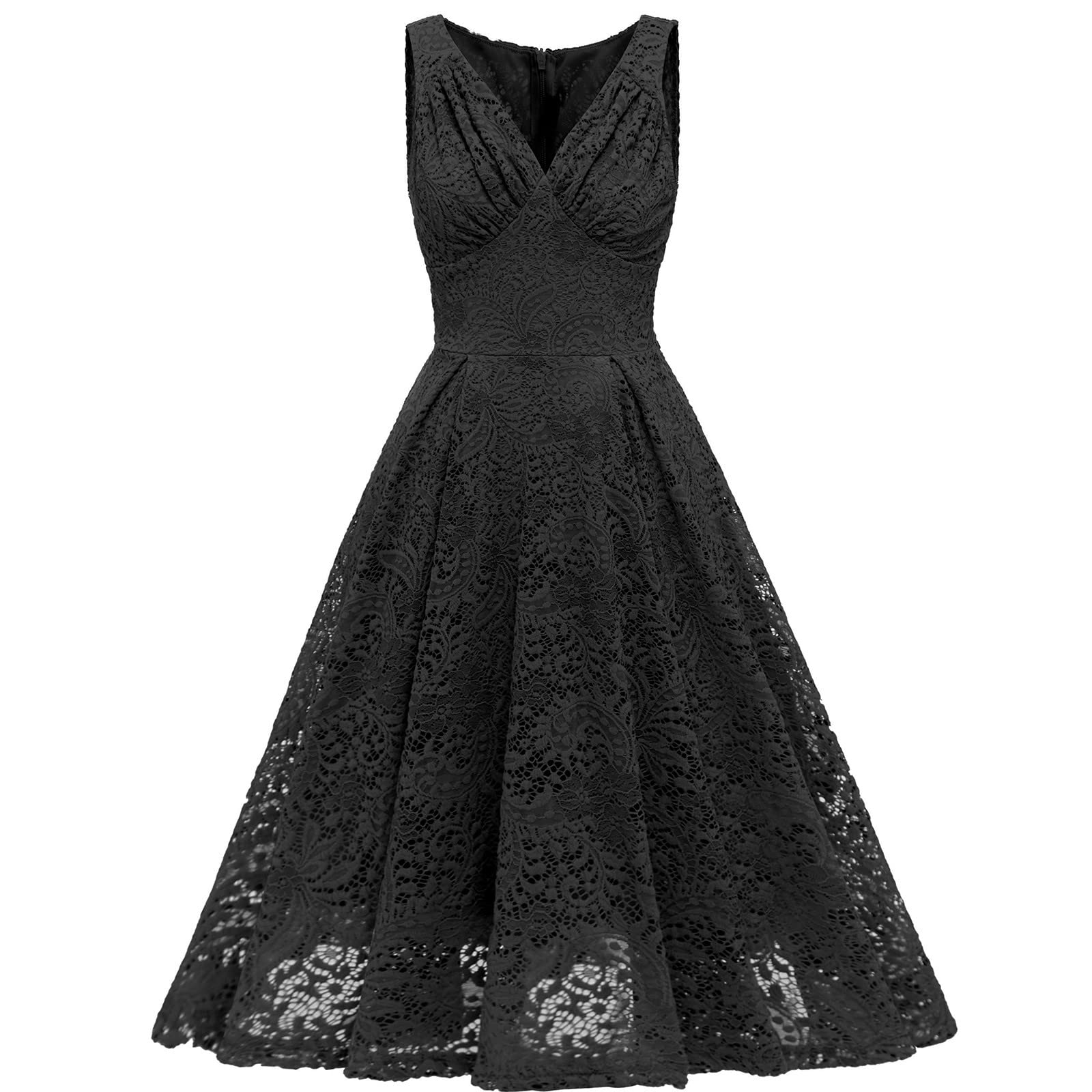 Elegant Women's Bodycon Cocktail Dress with Floral Lace & V-Neck - Perfect for Parties, Weddings & Evening Events